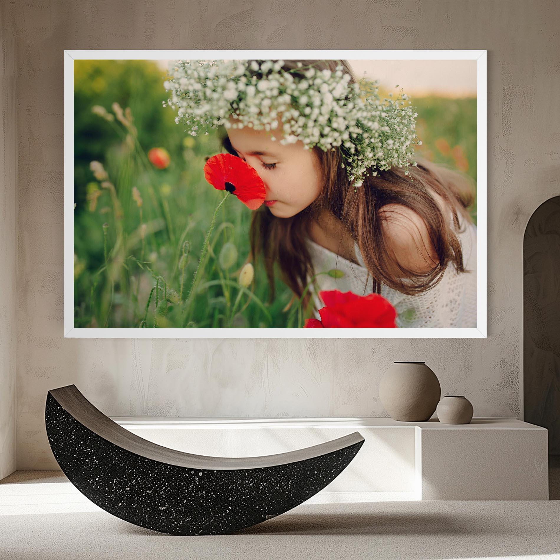 Obraz na Płótnie Girl With Poppies mockup 8