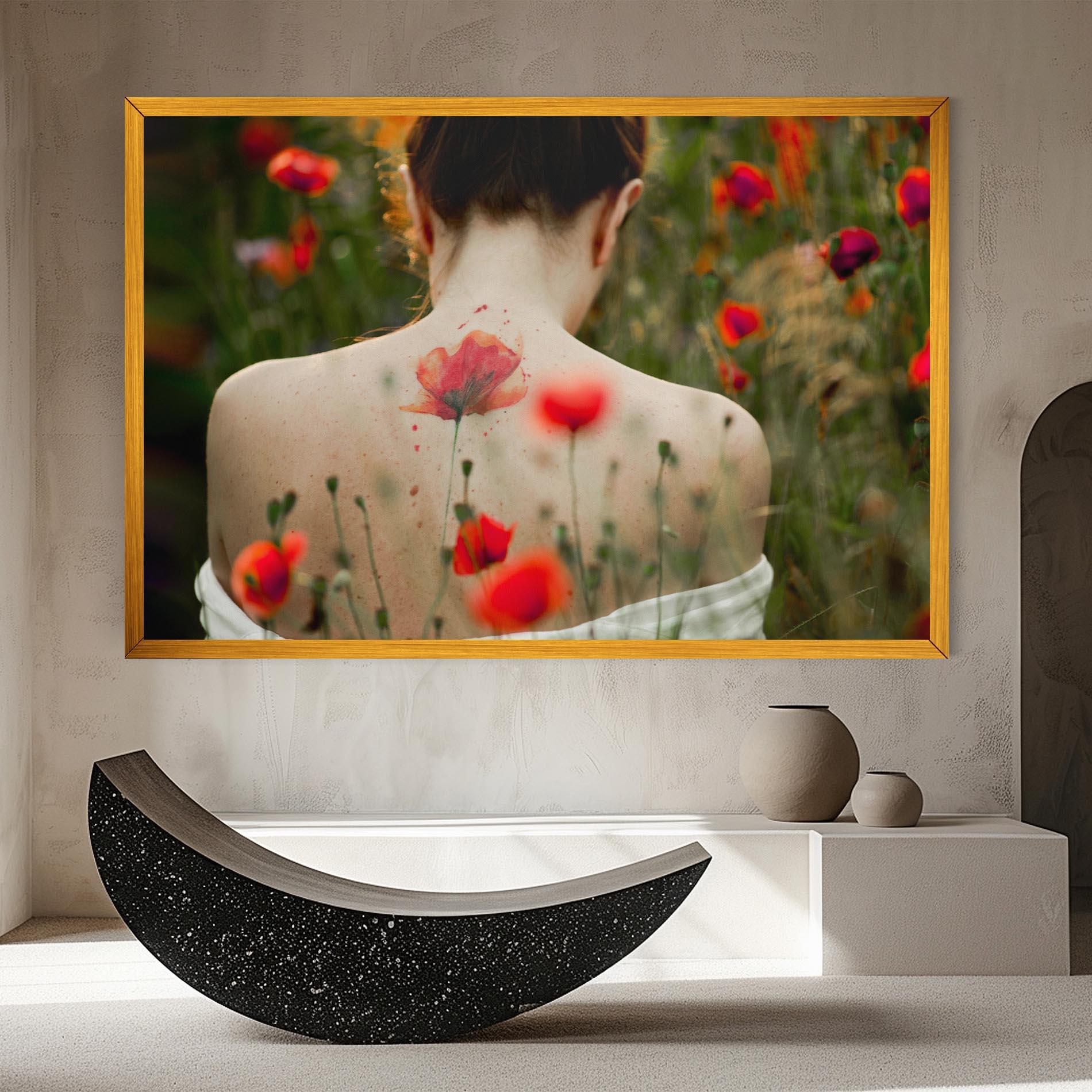 Obraz na Płótnie Poppy Tattoo mockup 8