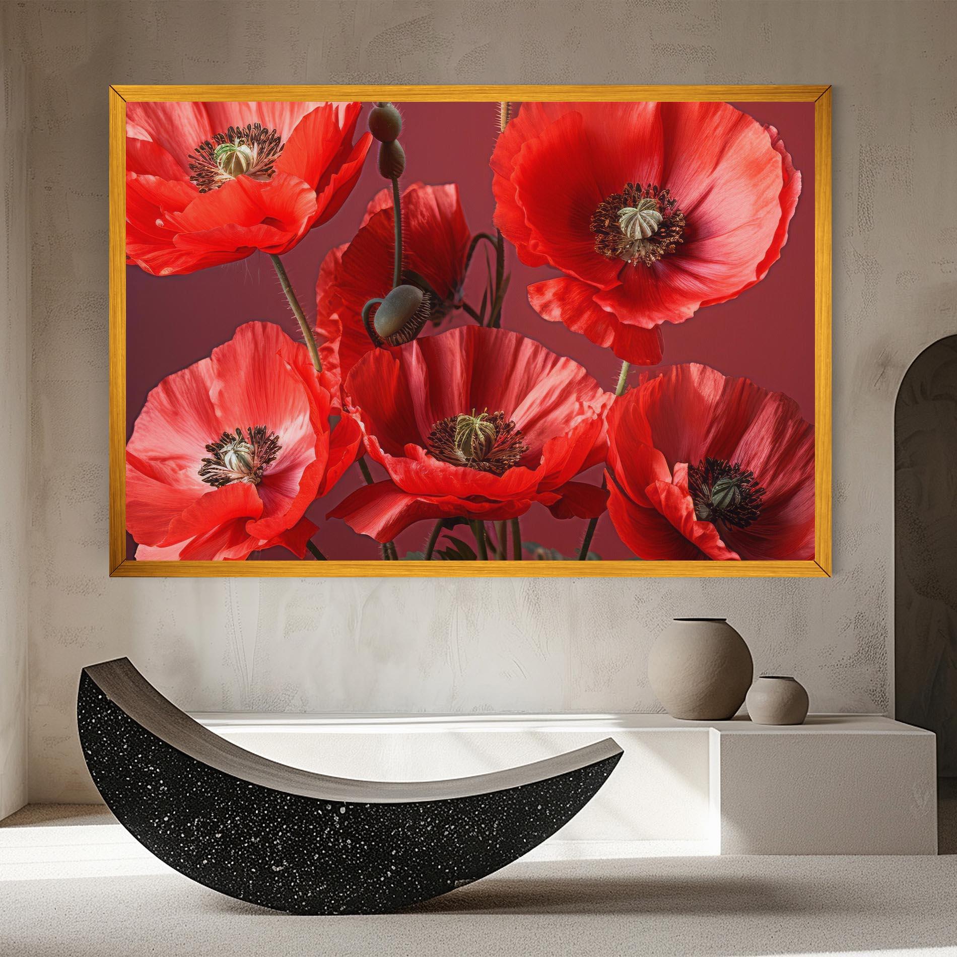 Obraz na Płótnie Red Poppies mockup 8
