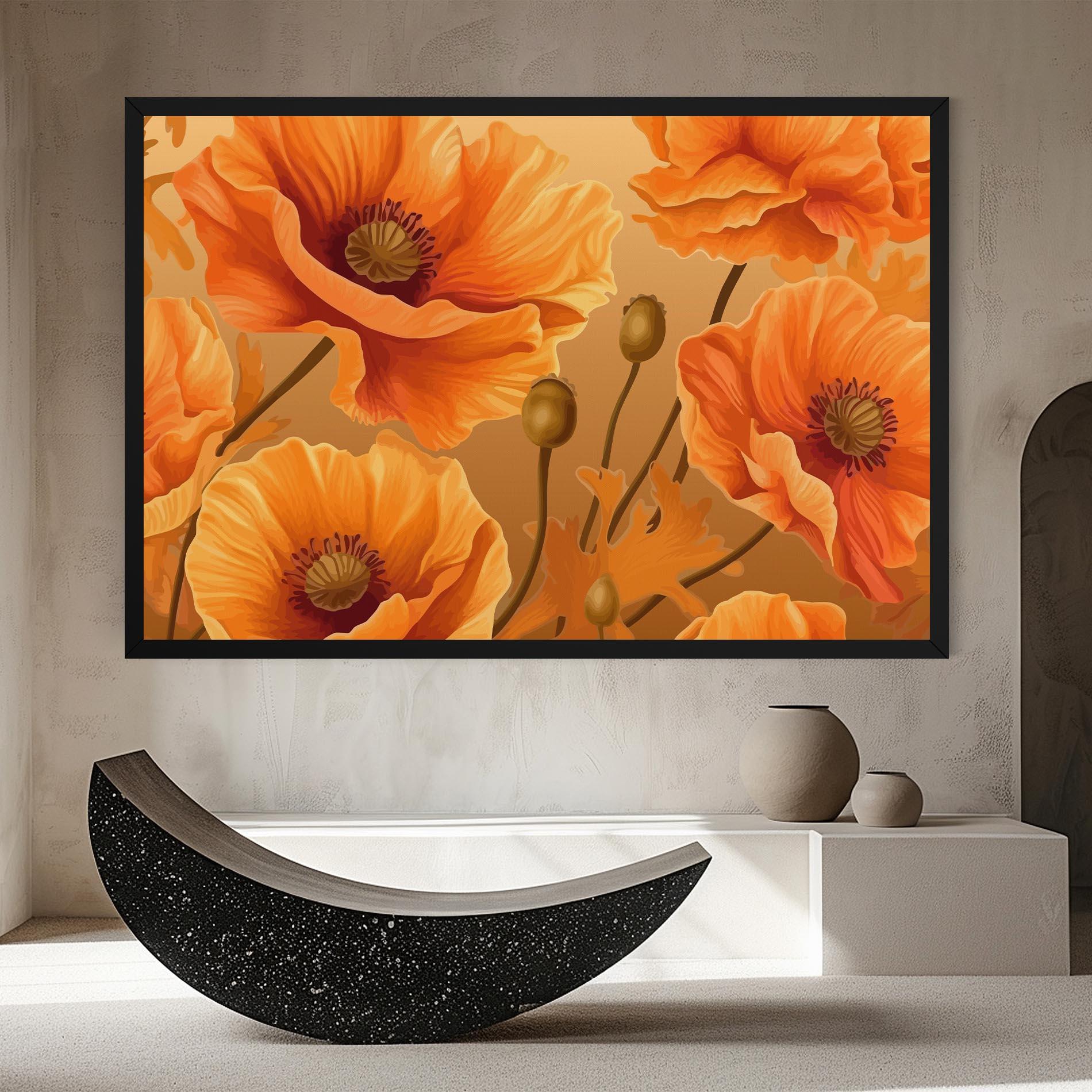 Obraz na Płótnie Pastel Orange Poppy mockup 8