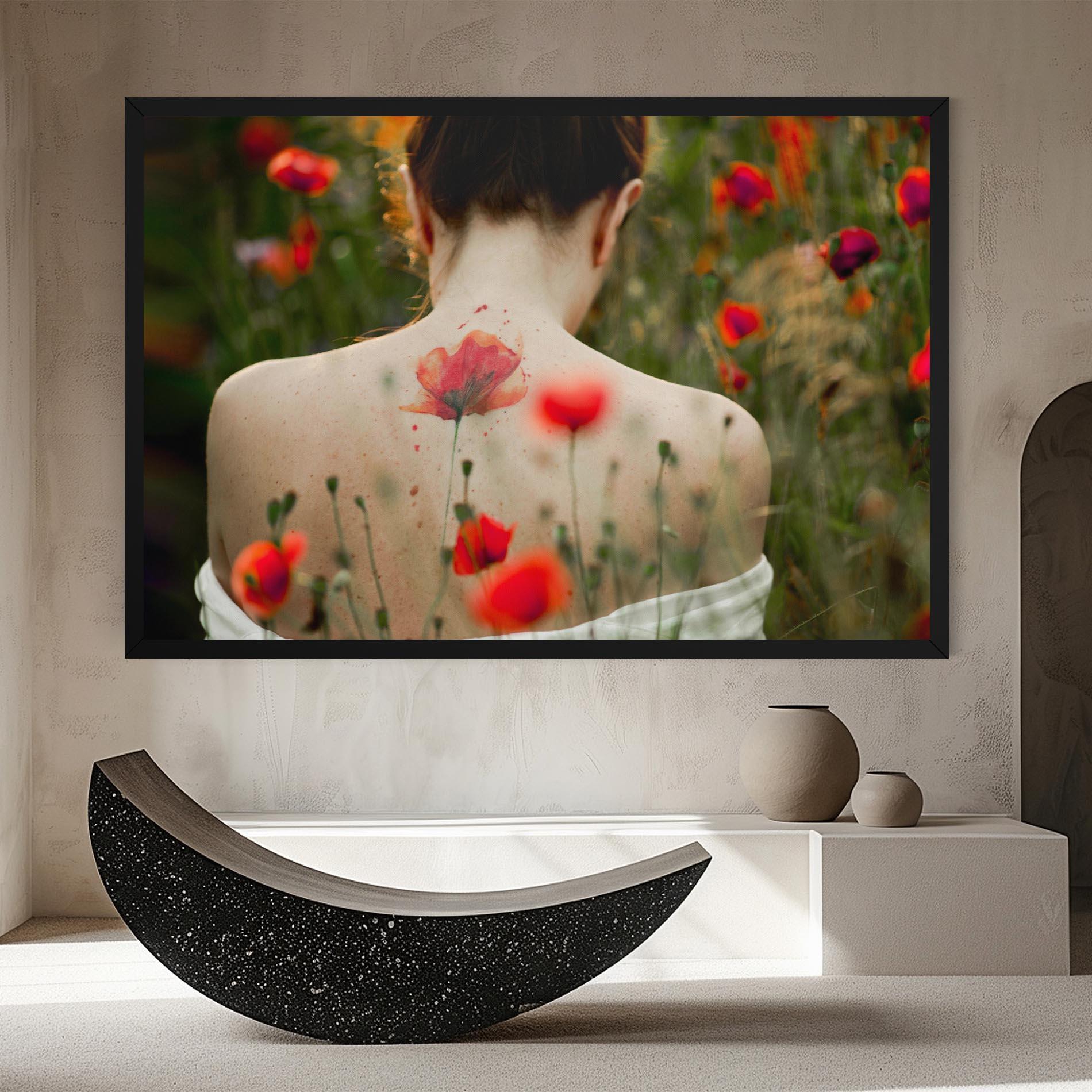 Obraz na Płótnie Poppy Tattoo mockup 8