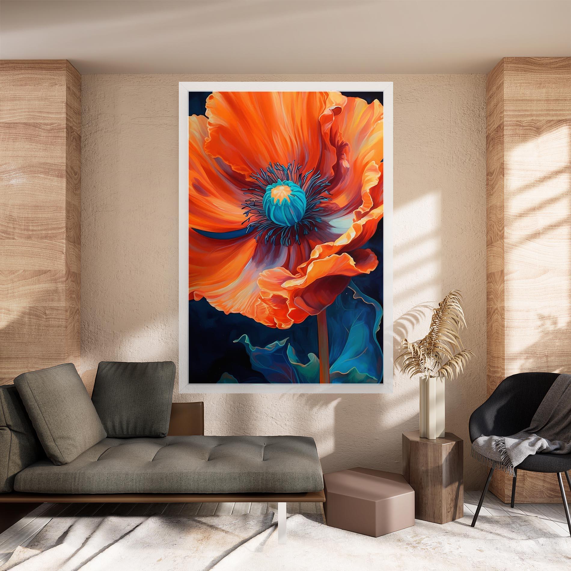 Obraz na Płótnie Orange Blue Poppy mockup 8