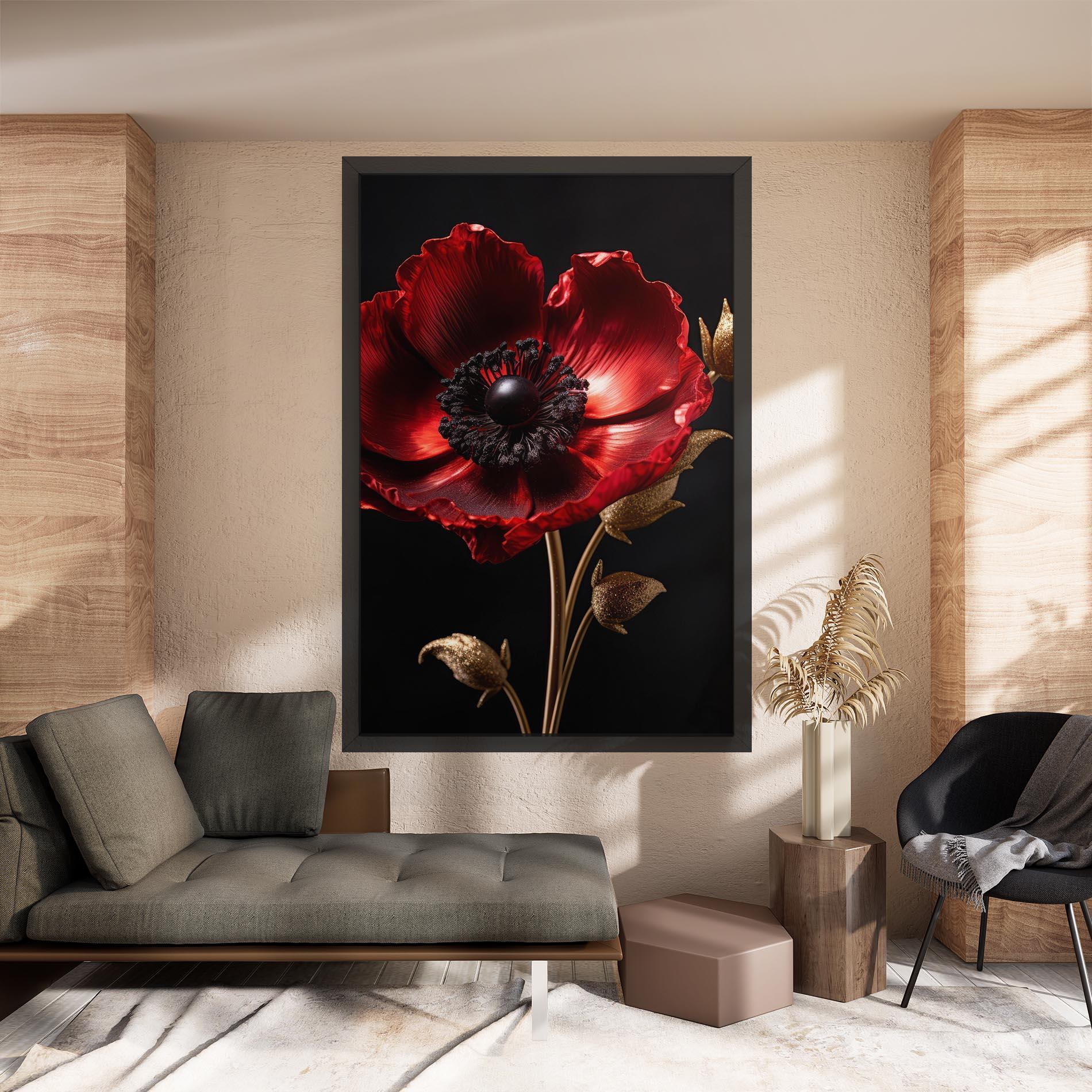 Obraz na Płótnie Dark Red Poppy mockup 8