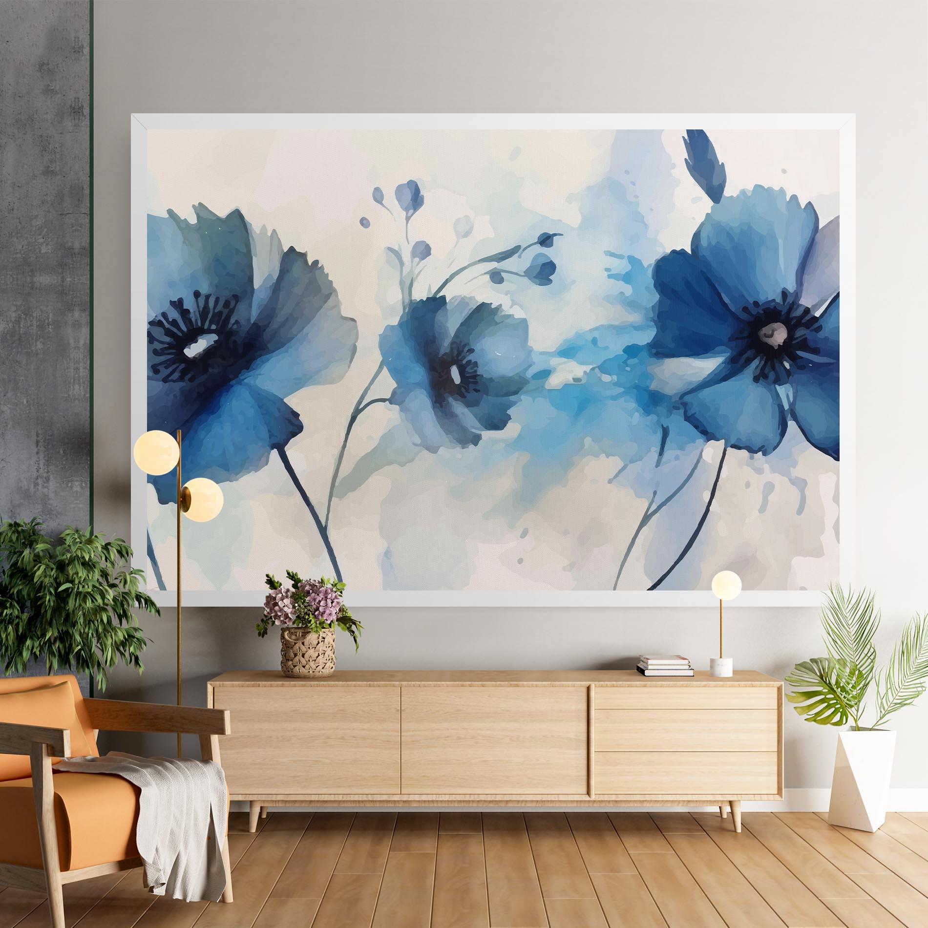 Obraz na Płótnie Blue Poppies mockup 9