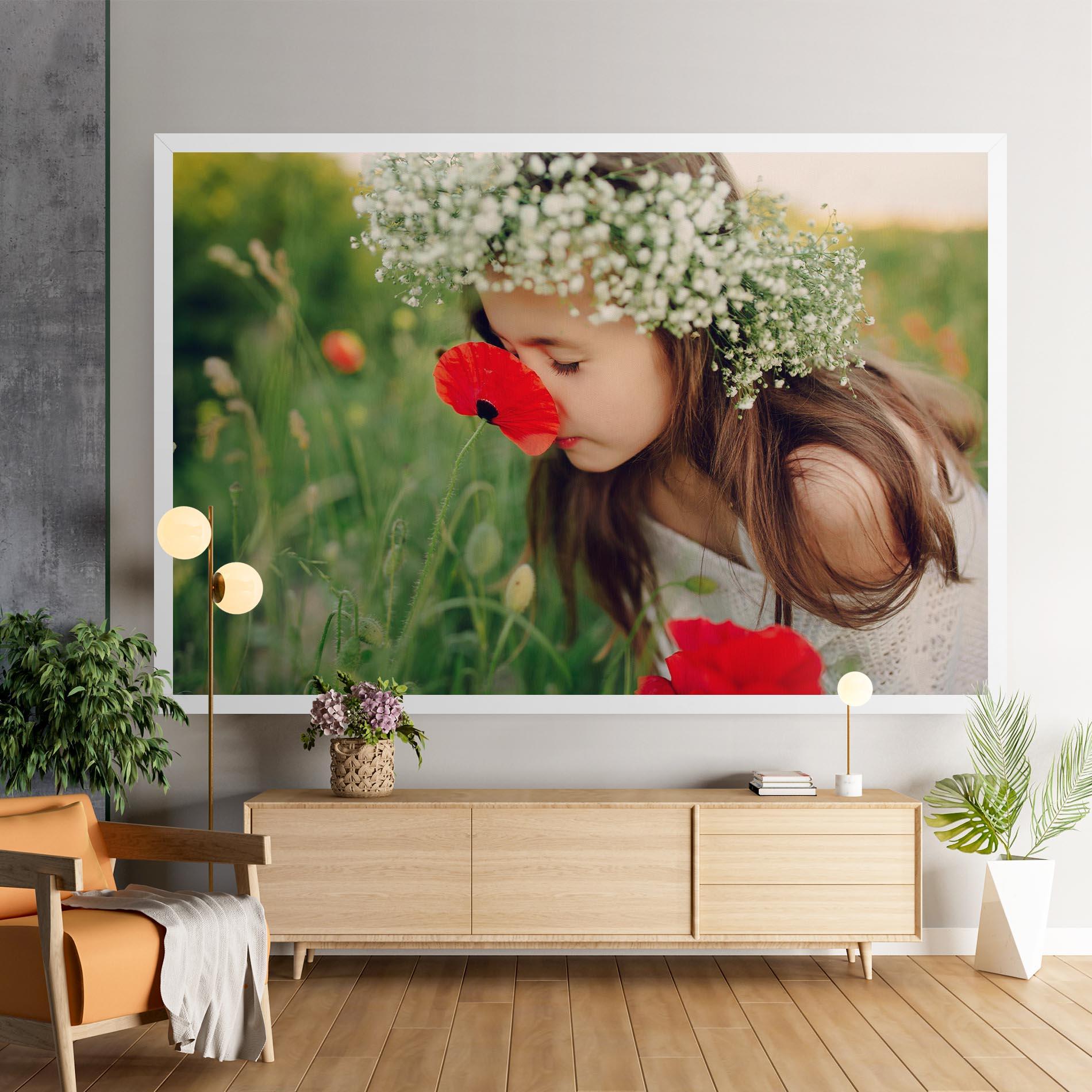 Obraz na Płótnie Girl With Poppies mockup 9