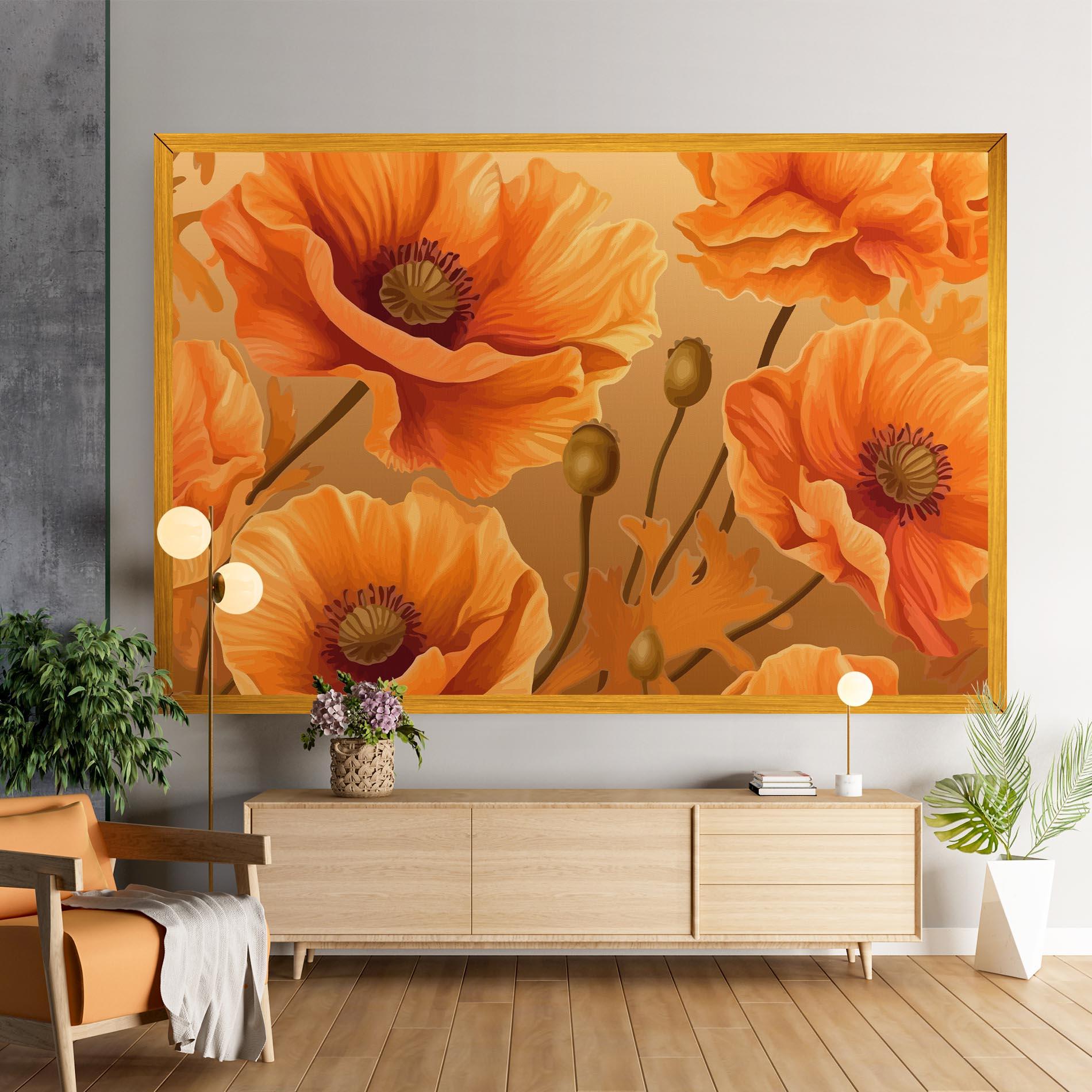 Obraz na Płótnie Pastel Orange Poppy mockup 9