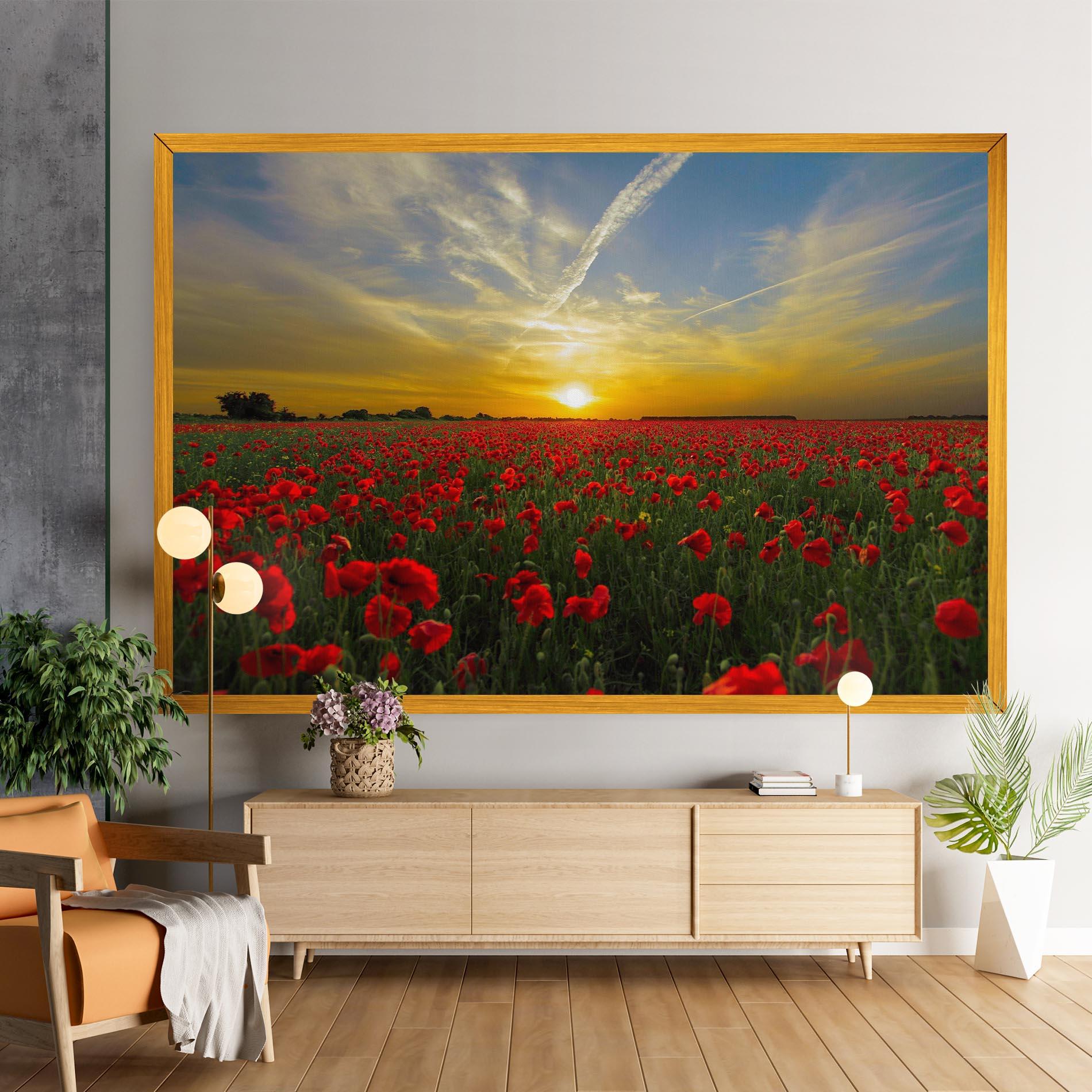 Obraz na Płótnie Poppies Sunset mockup 9
