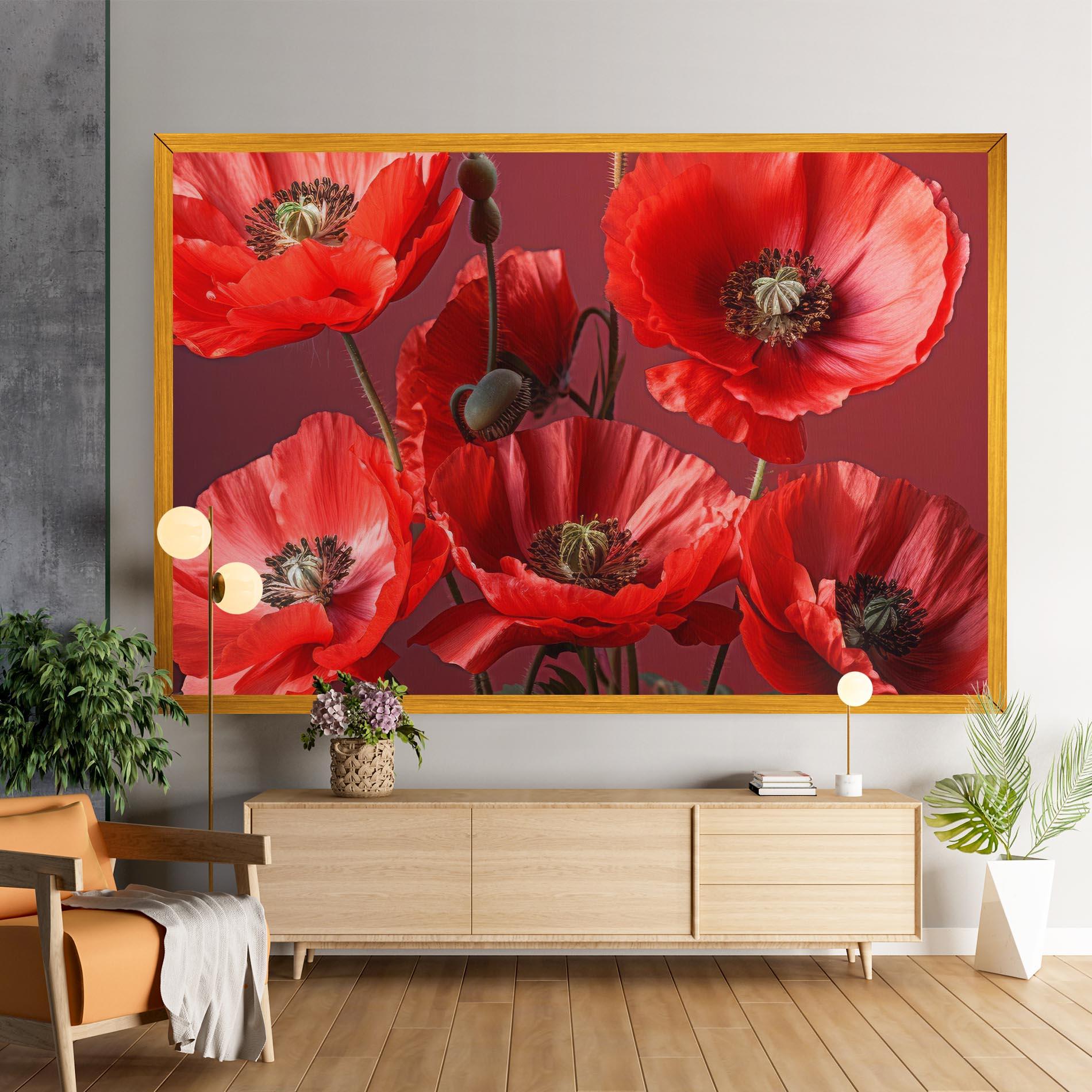 Obraz na Płótnie Red Poppies mockup 9