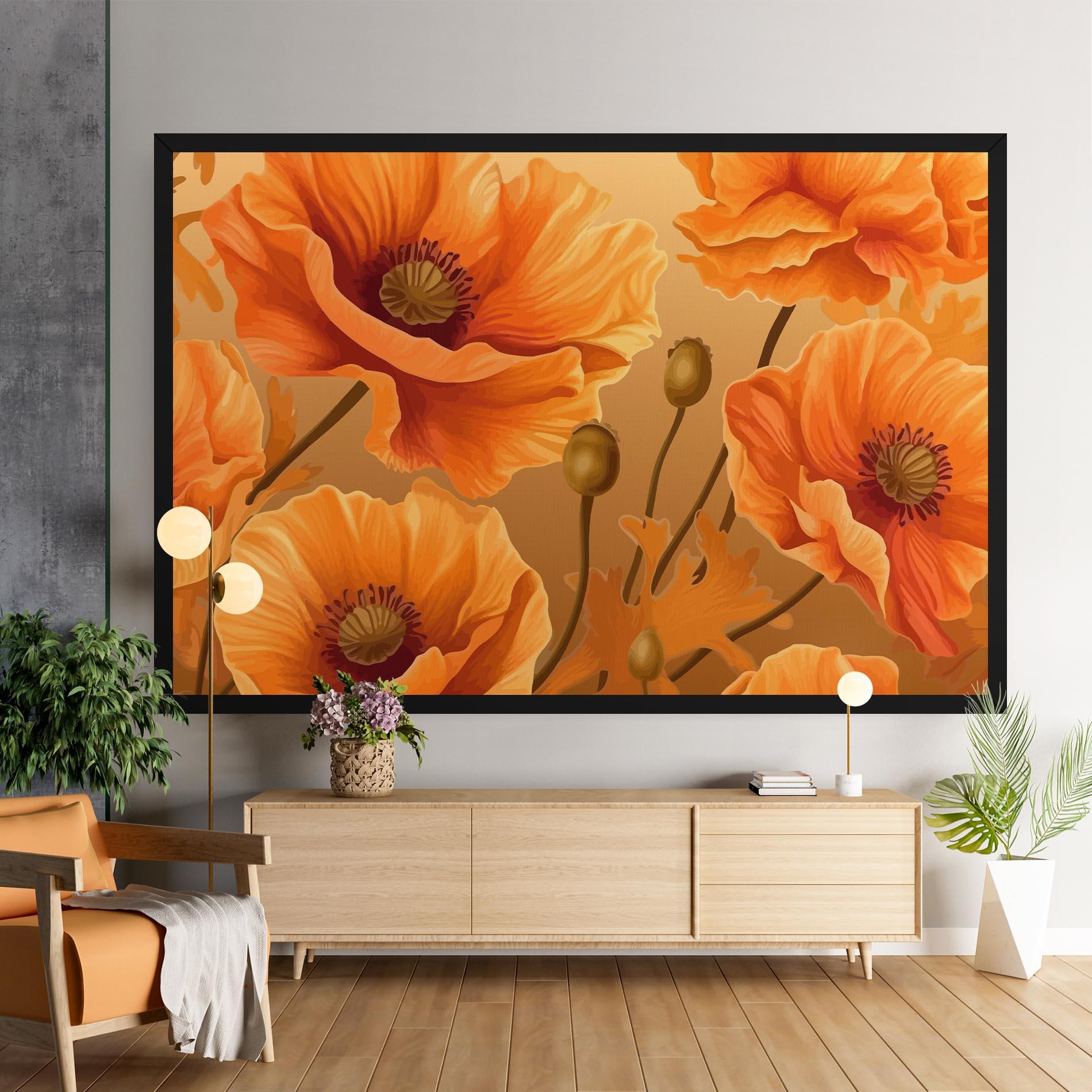 Obraz na Płótnie Pastel Orange Poppy mockup 9