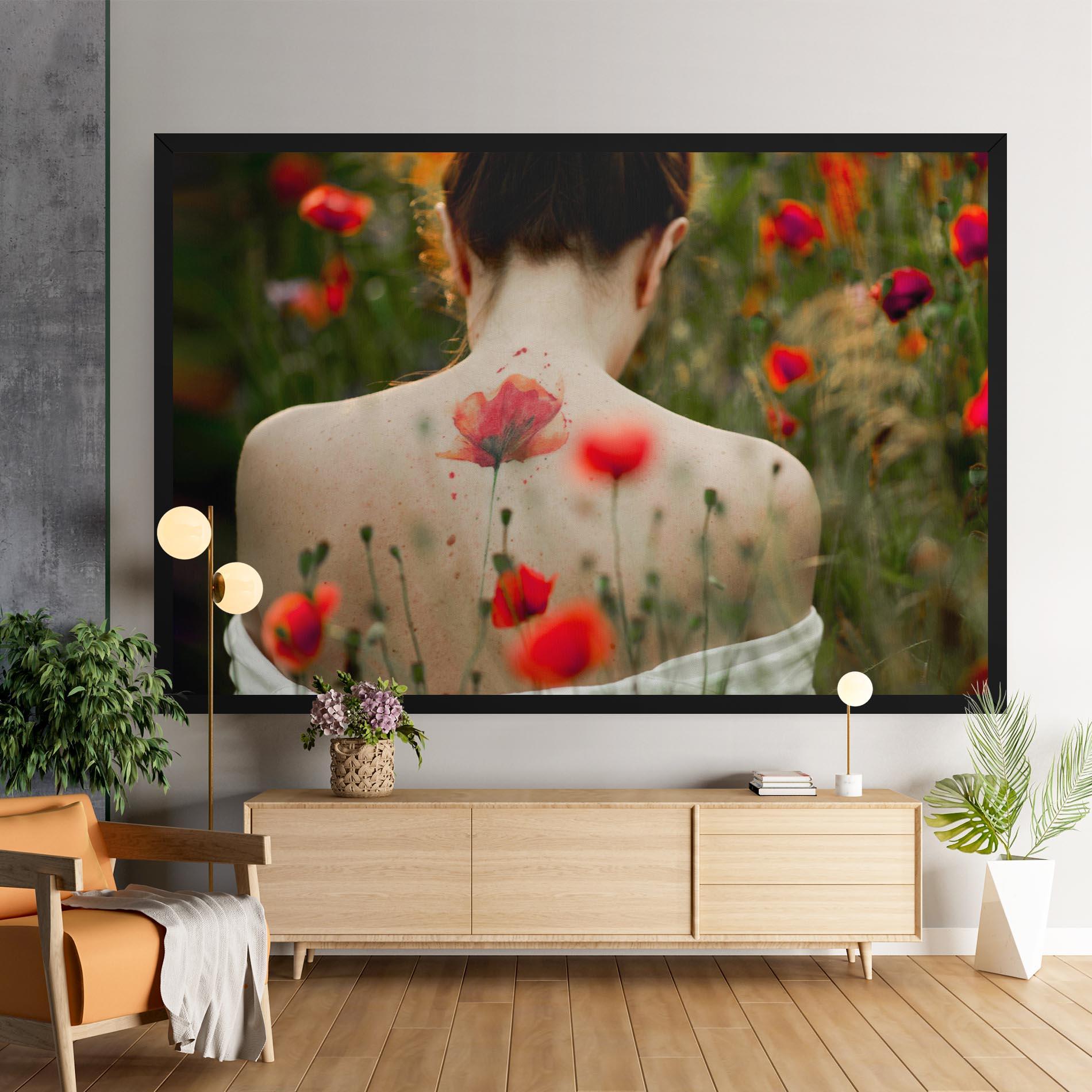 Obraz na Płótnie Poppy Tattoo mockup 9