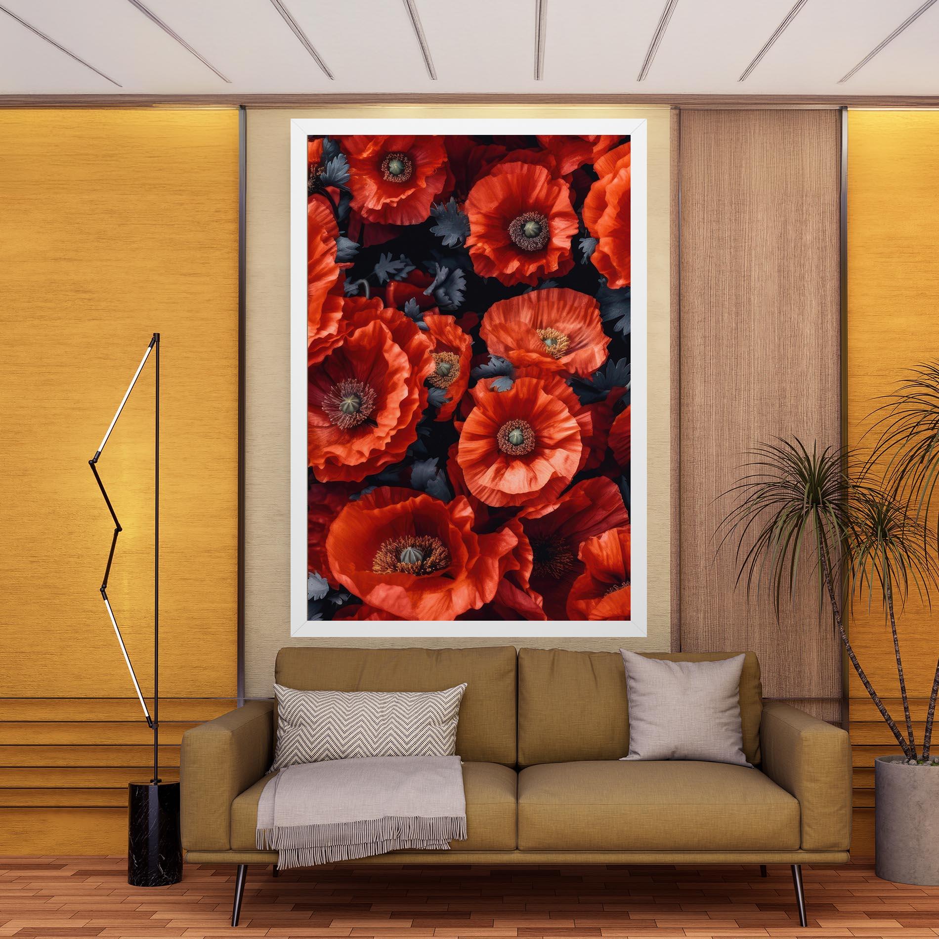 Obraz na Płótnie Black Red Poppies mockup 9