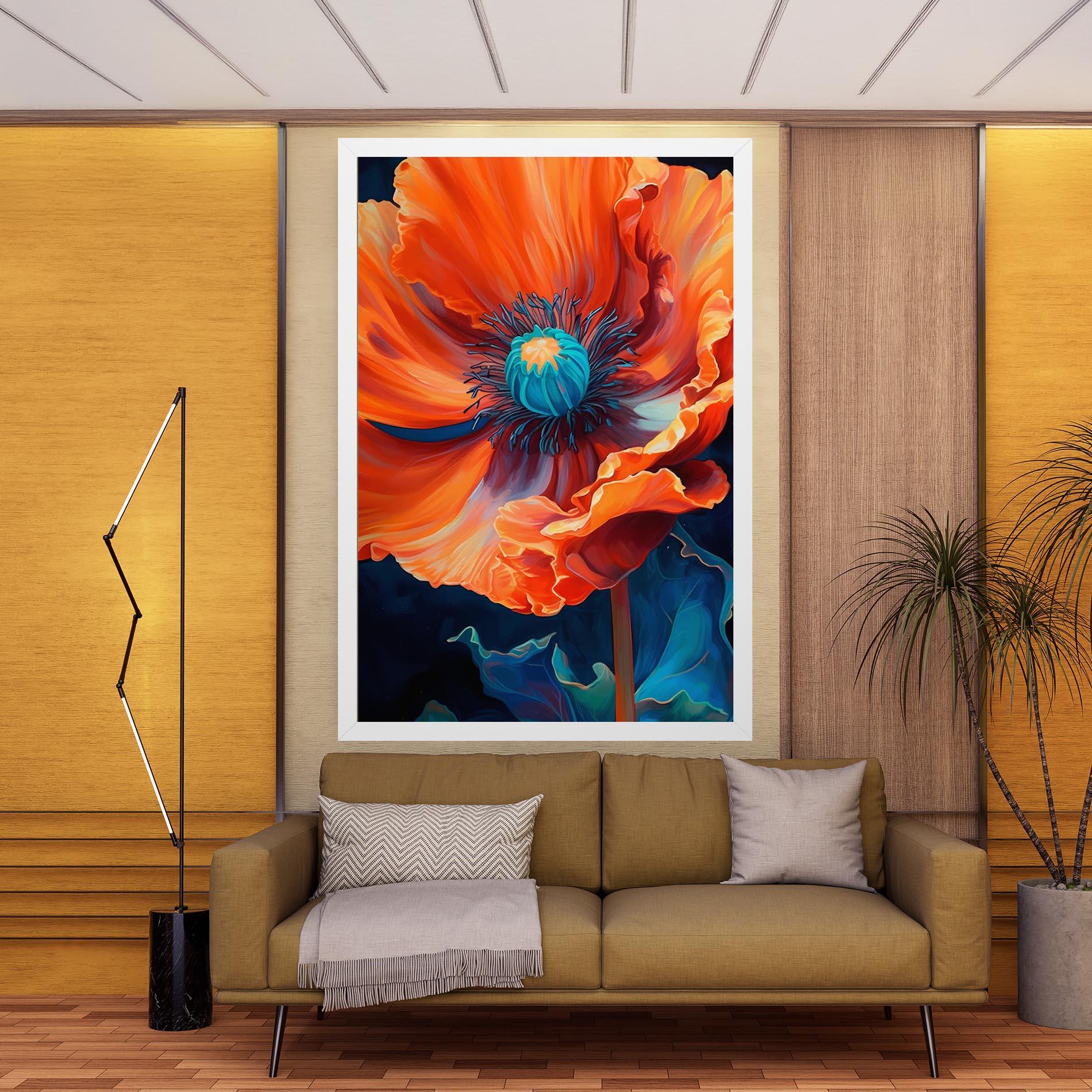 Obraz na Płótnie Orange Blue Poppy mockup 9