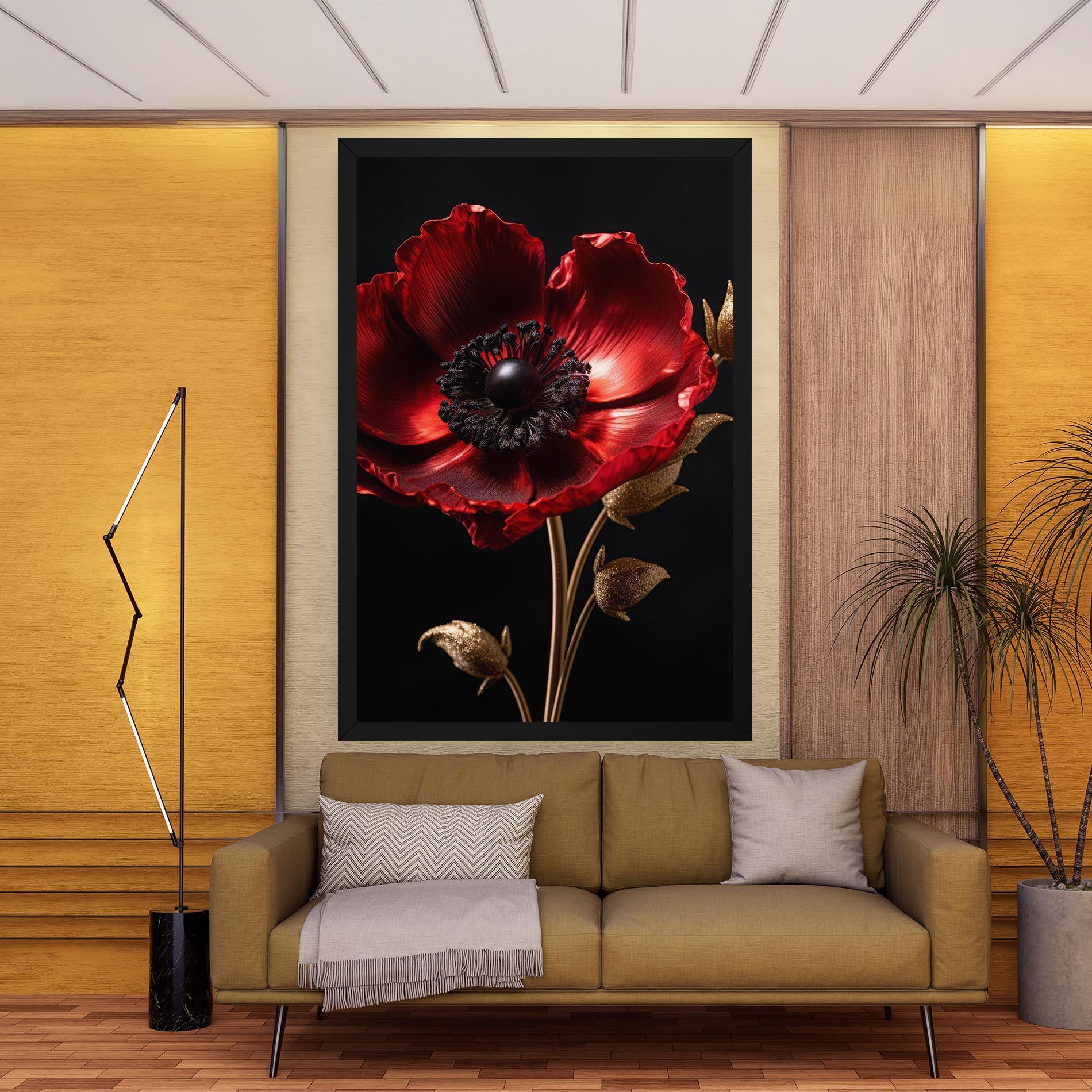 Obraz na Płótnie Dark Red Poppy mockup 9