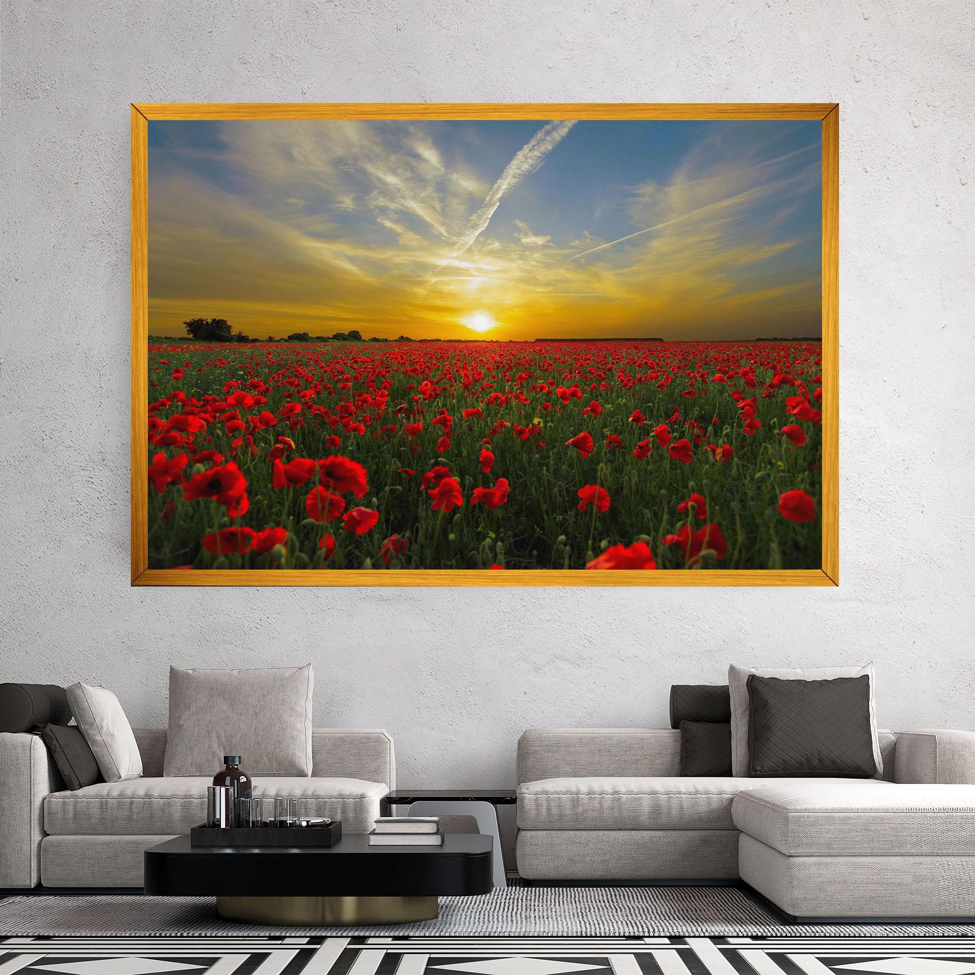 Obraz na Płótnie Poppies Sunset mockup 2