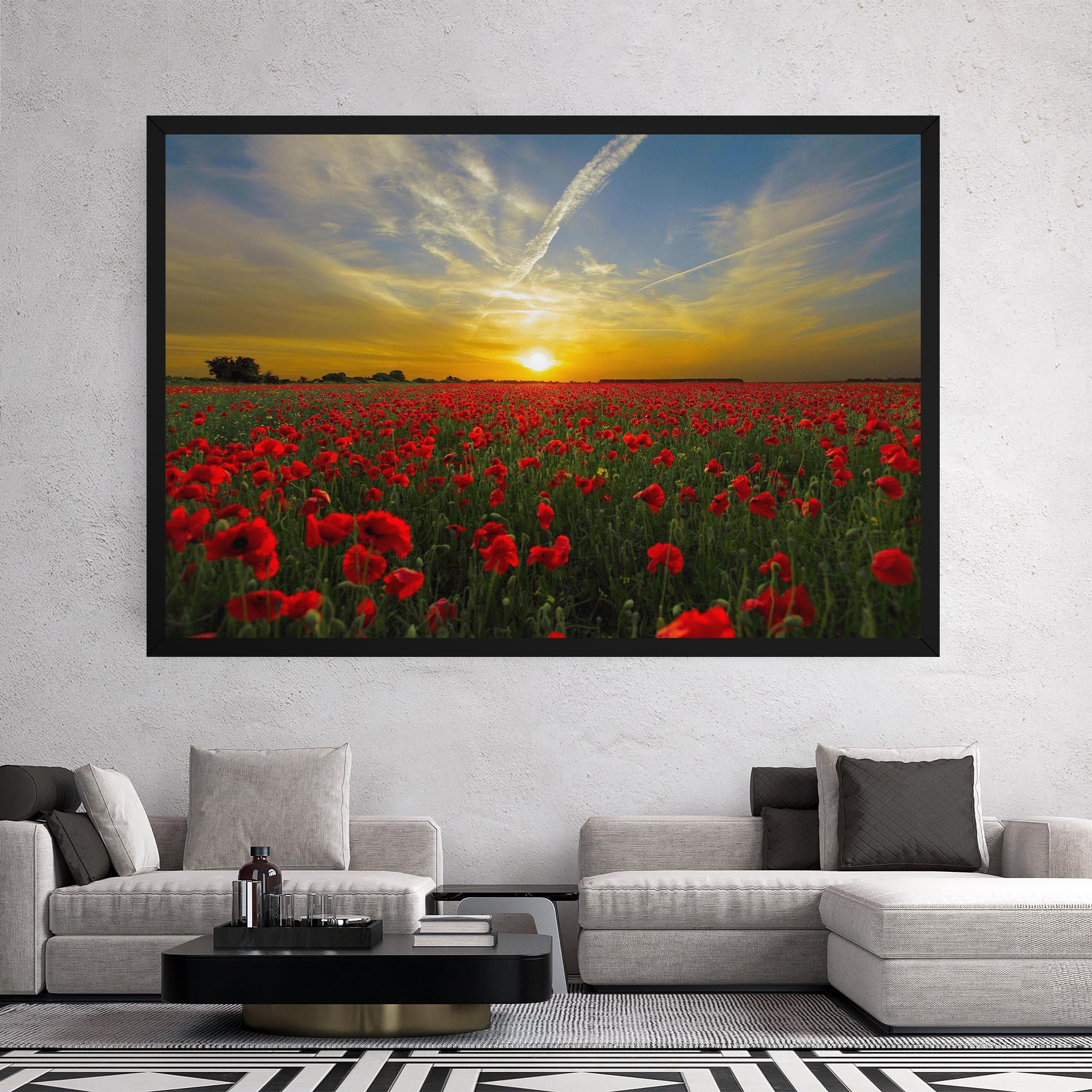 Obraz na Płótnie Poppies Sunset mockup 2