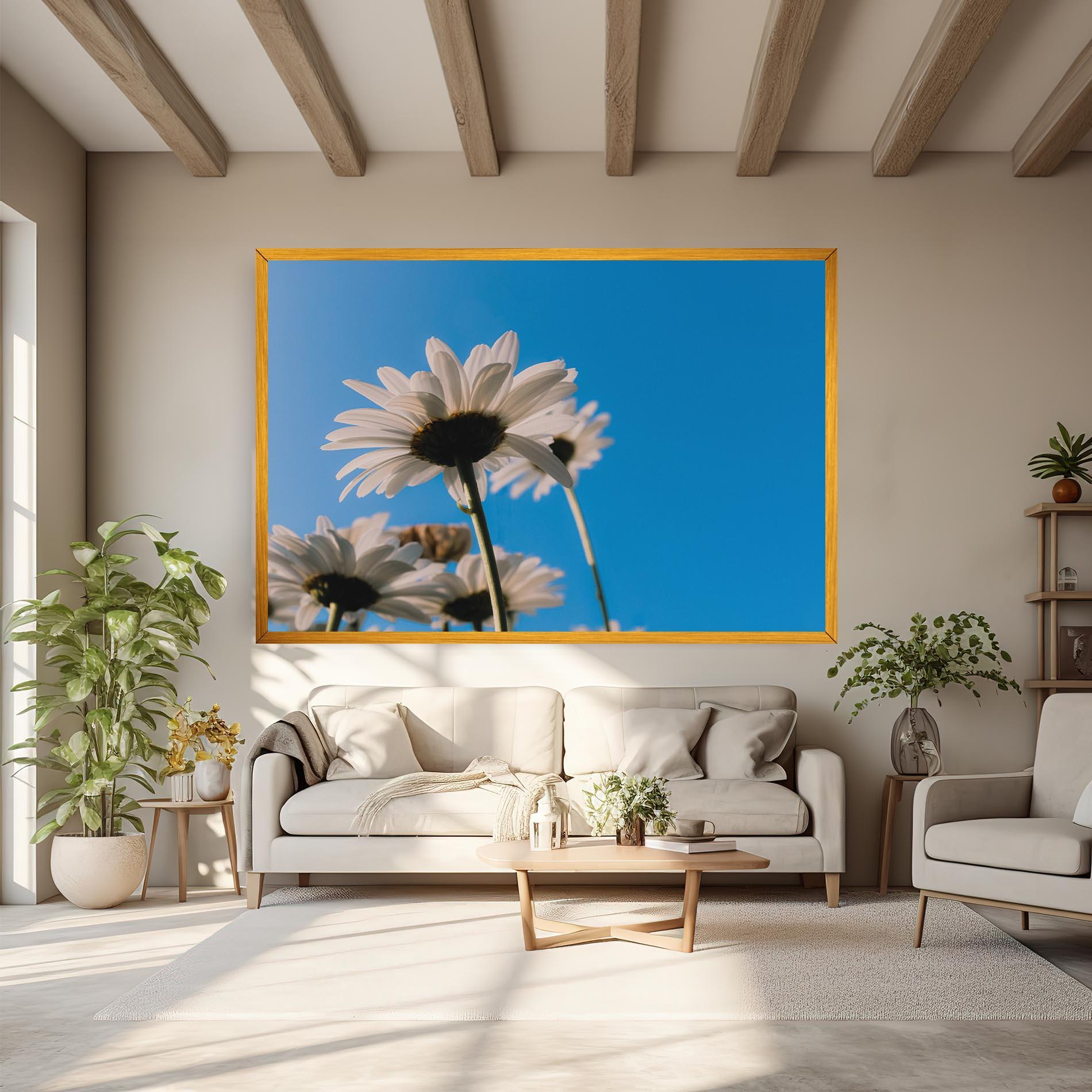 Obraz na Płótnie Blue Sky Daisy mockup 6