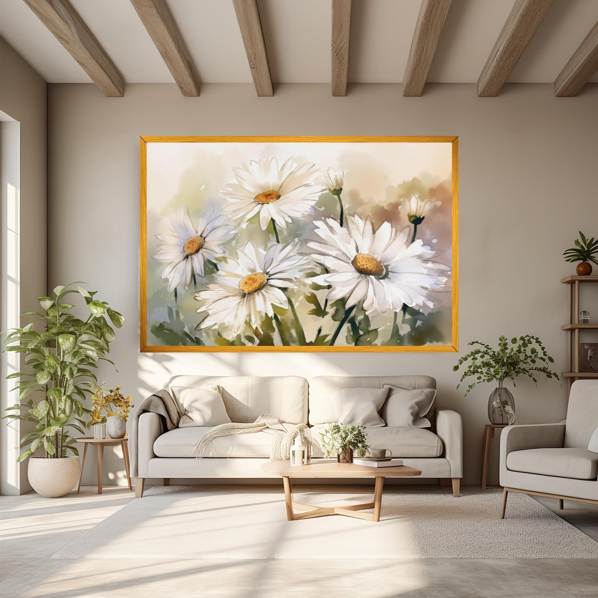 Obraz na Płótnie Daisy Painting mockup 6