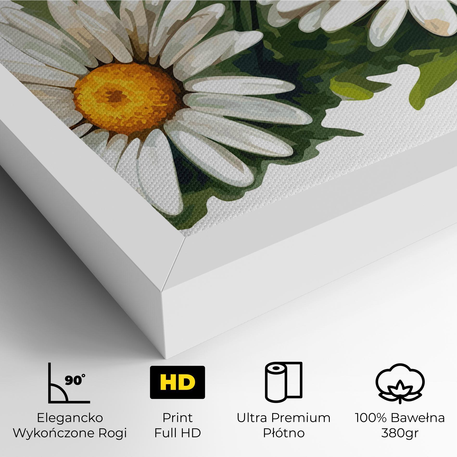 Obraz na Płótnie Grey White Daisy mockup 4