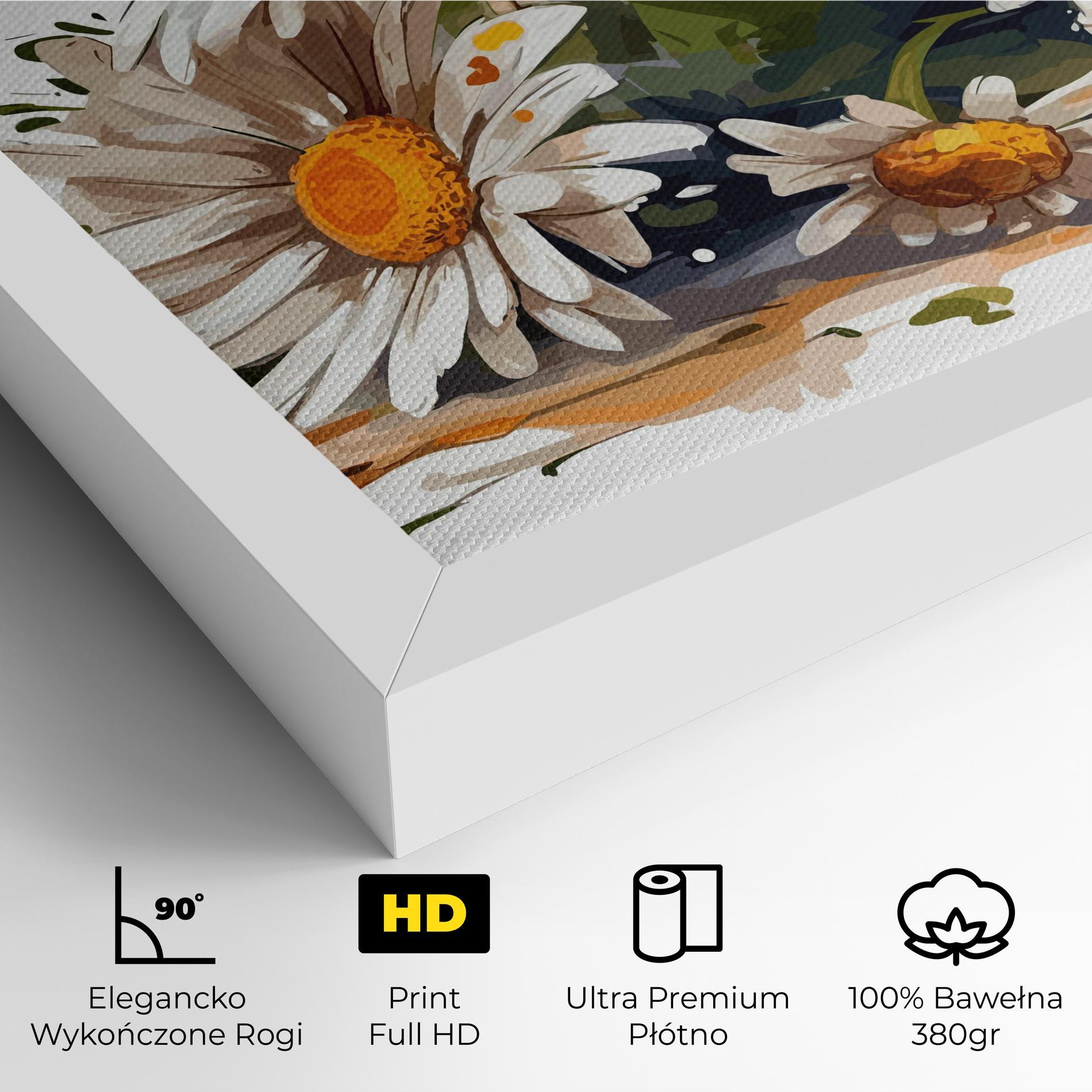 Obraz na Płótnie White Beautiful Daisy mockup 4