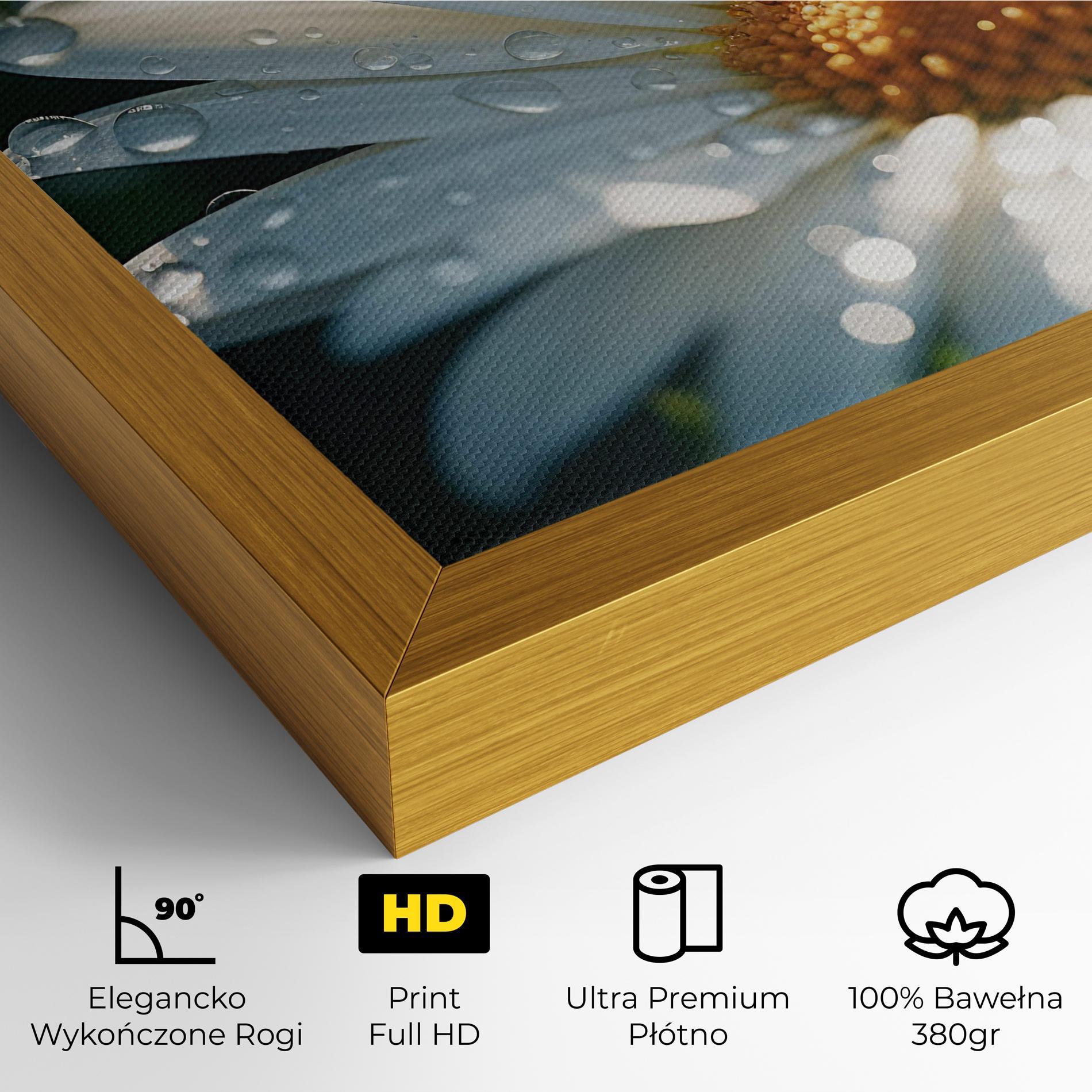 Obraz na Płótnie Daisy After Rain Close Up mockup 4