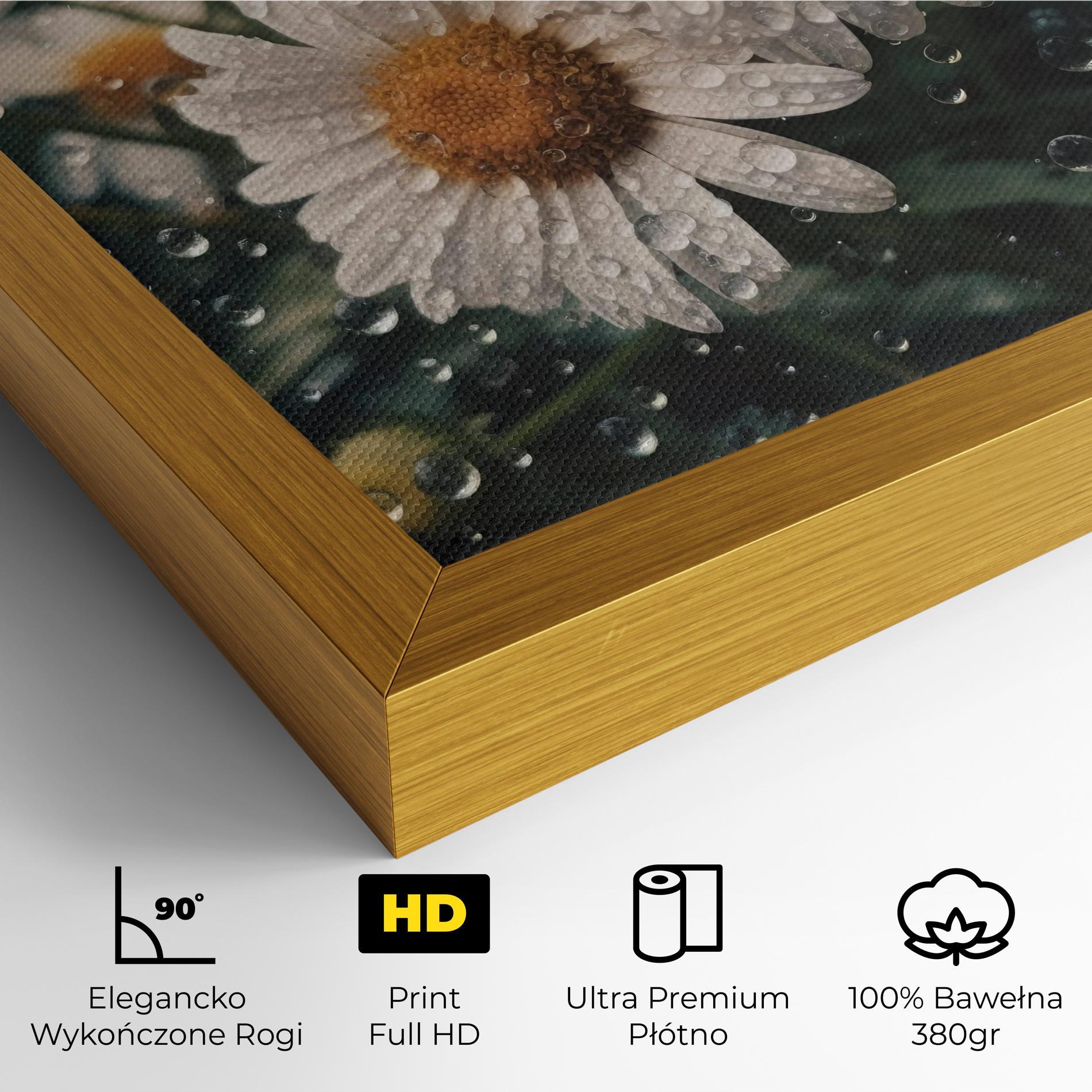 Obraz na Płótnie Daisy View After Rain mockup 4