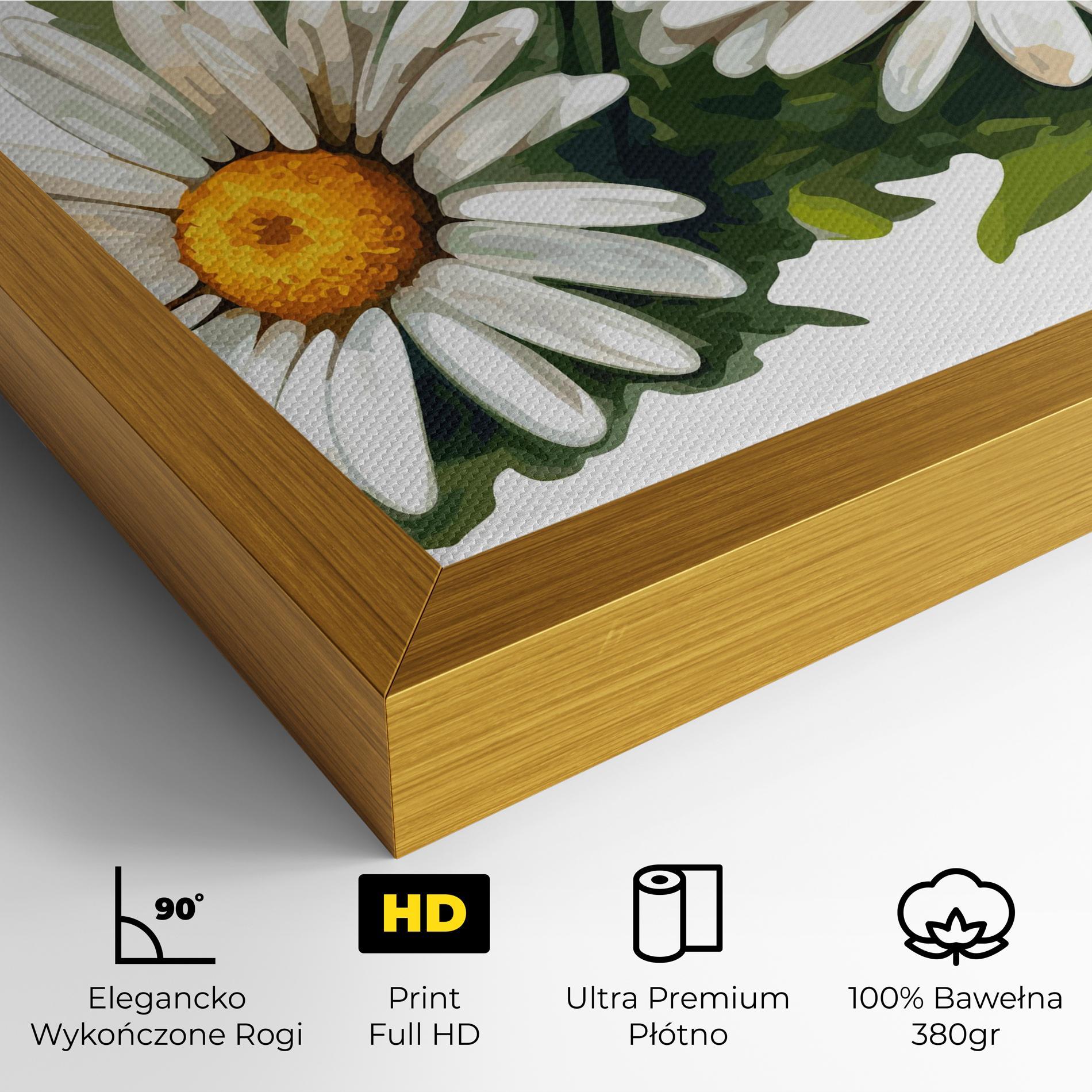 Obraz na Płótnie Grey White Daisy mockup 4