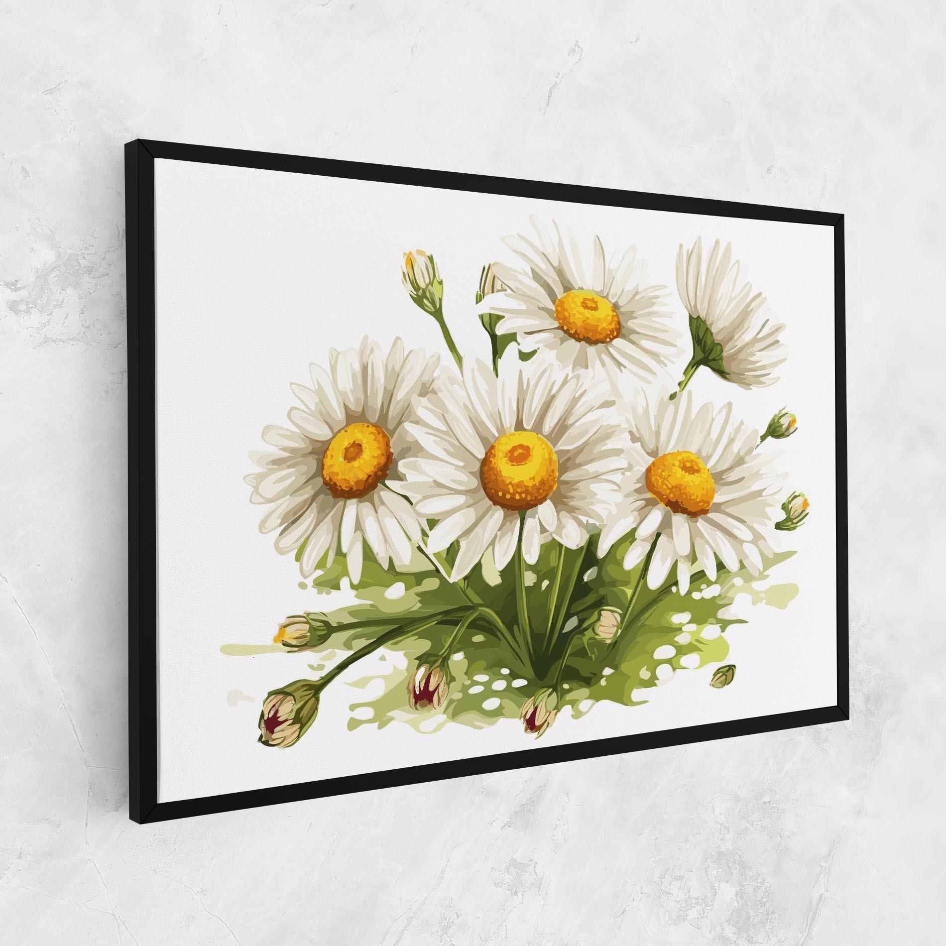 Obraz na Płótnie White Grey Daisy mockup 1