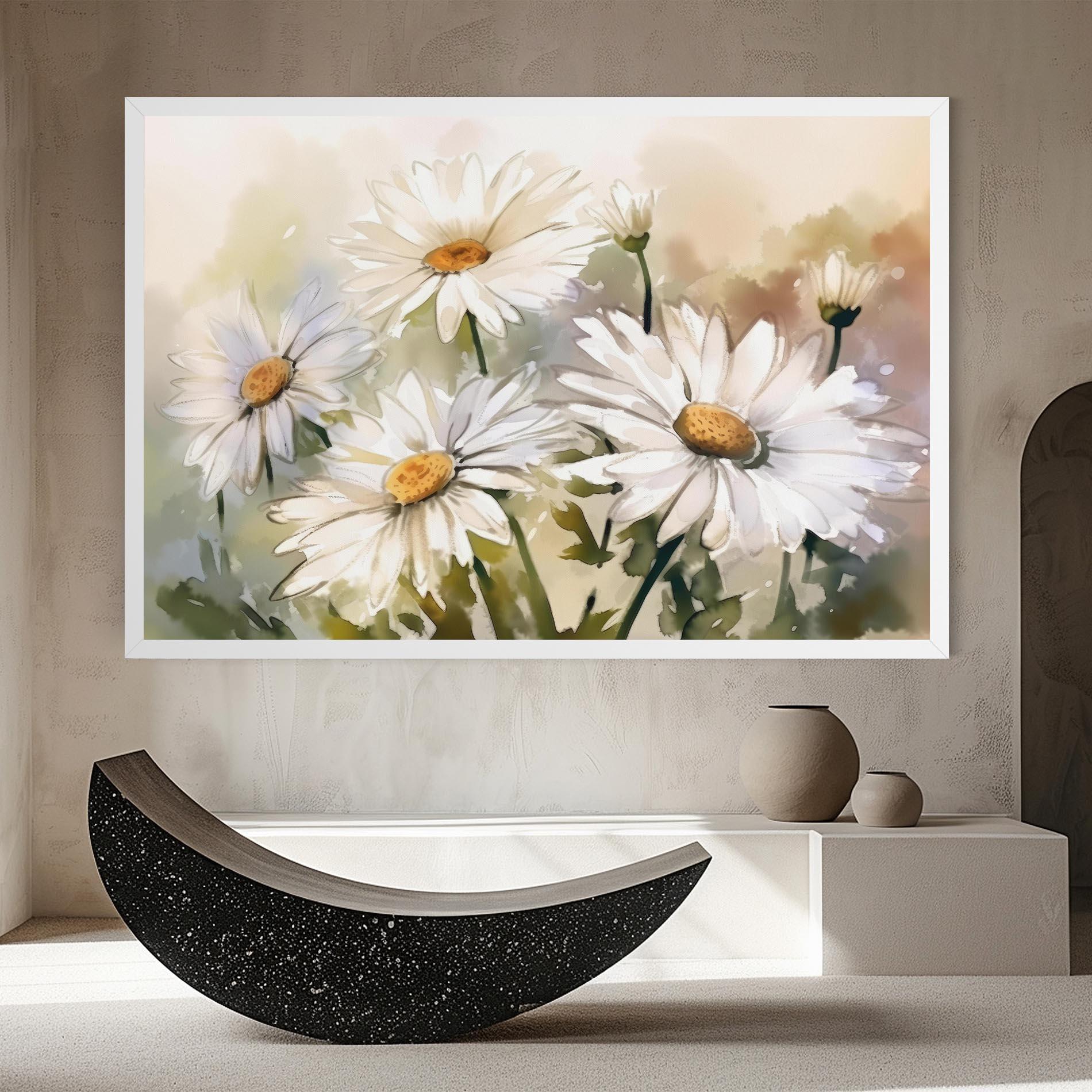 Obraz na Płótnie Daisy Painting mockup 8