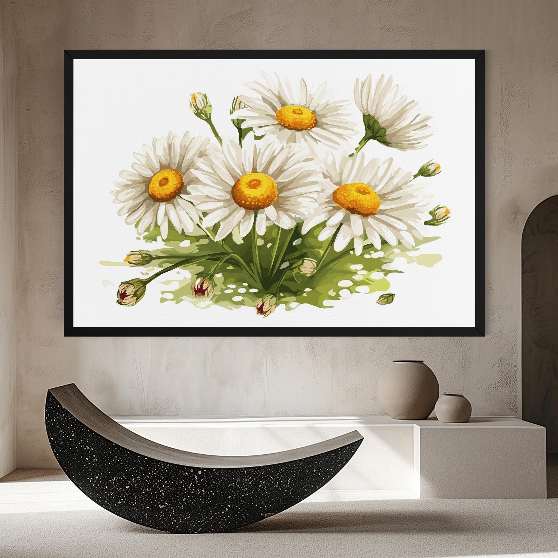 Obraz na Płótnie White Grey Daisy mockup 8