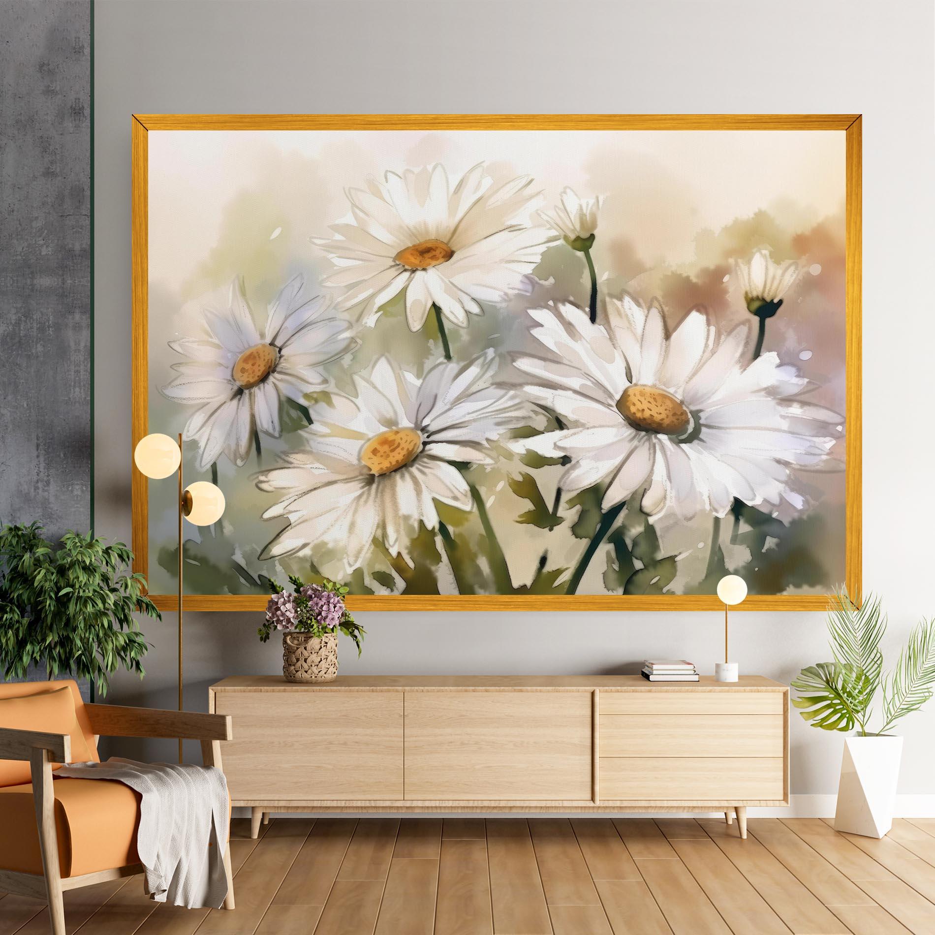 Obraz na Płótnie Daisy Painting mockup 9