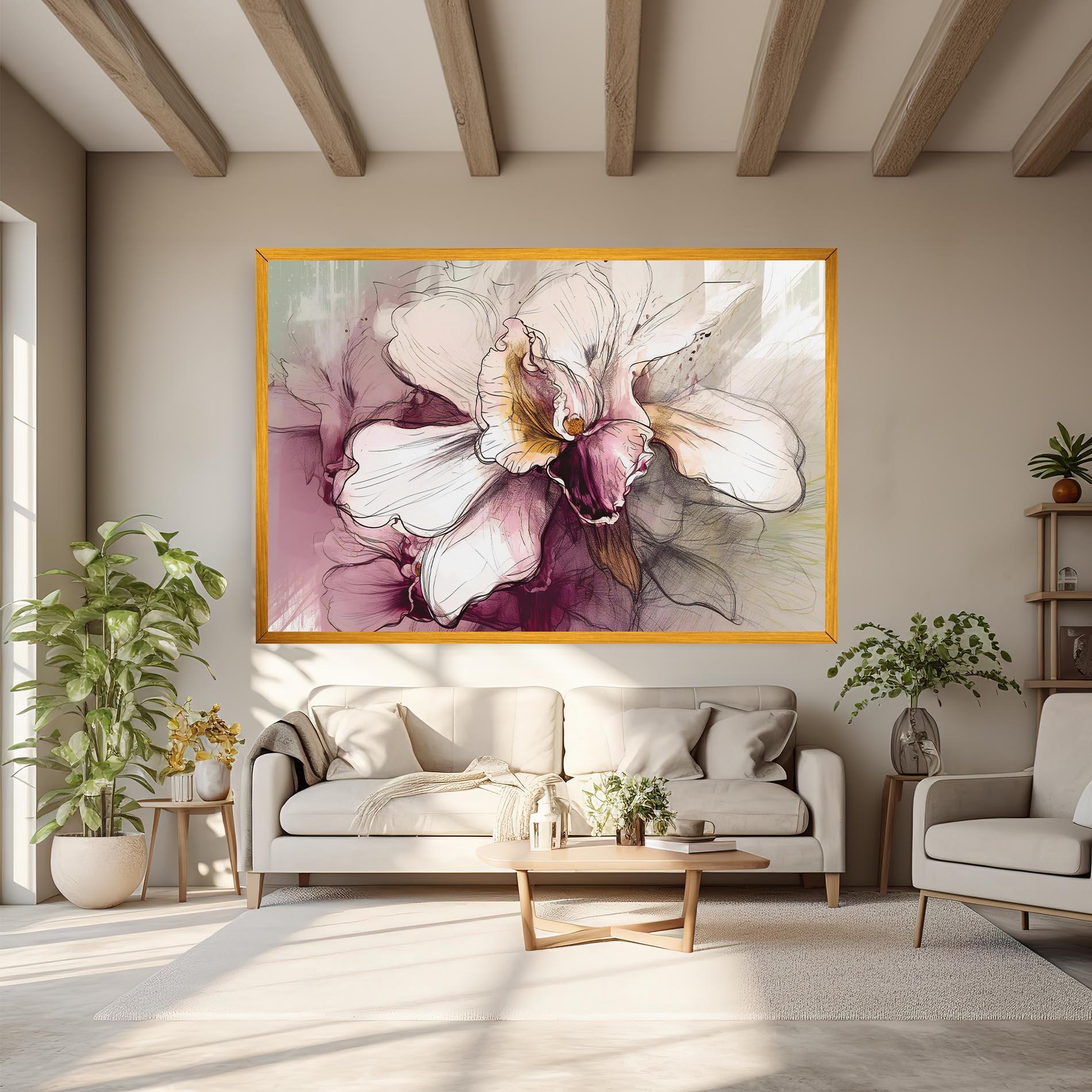 Obraz na Płótnie Painted Purple Orchid mockup 6
