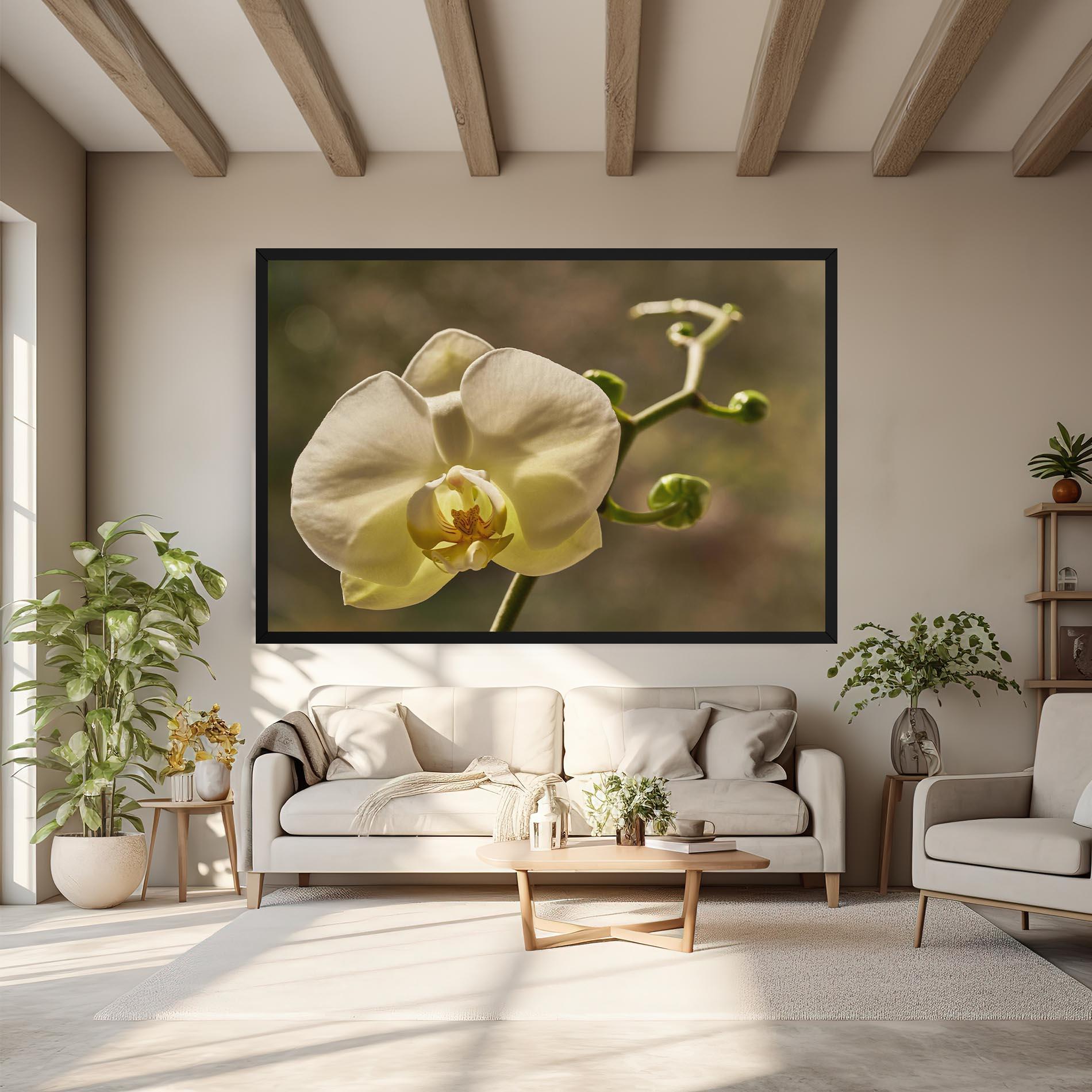 Obraz na Płótnie Pastel Yellow Orchid In Garden mockup 6
