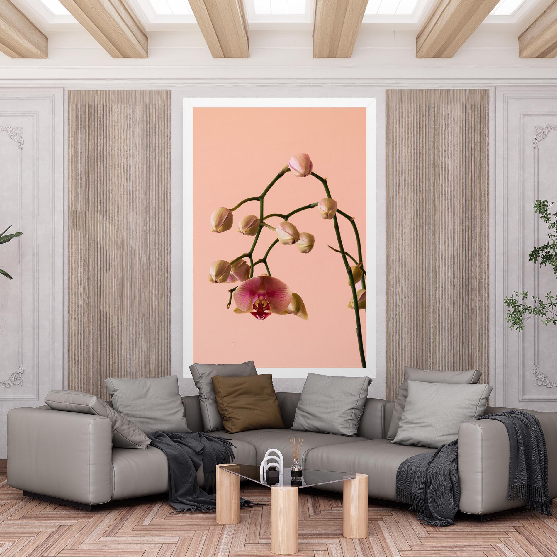 Obraz na Płótnie Orchids On Pink mockup 6