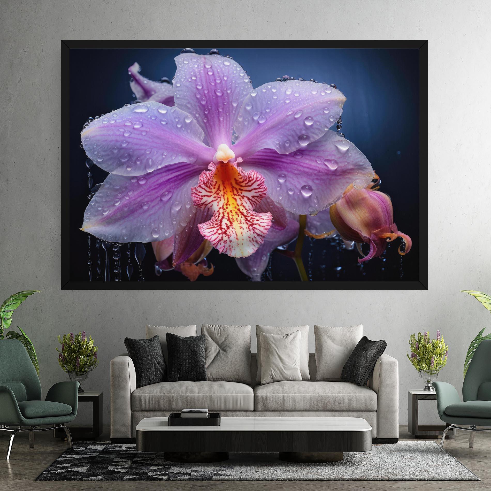 Obraz na Płótnie Orchid In Rain mockup 7