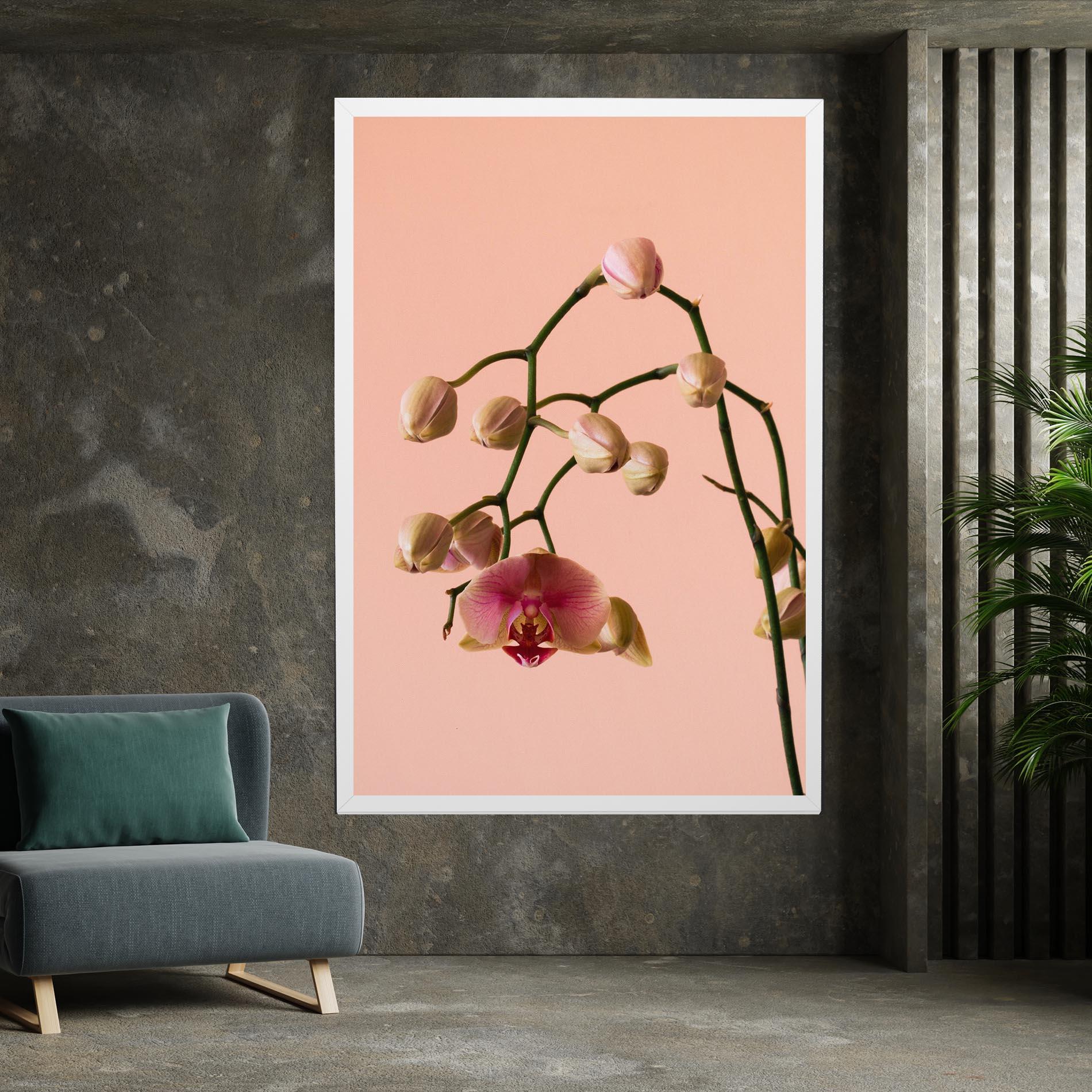 Obraz na Płótnie Orchids On Pink mockup 7