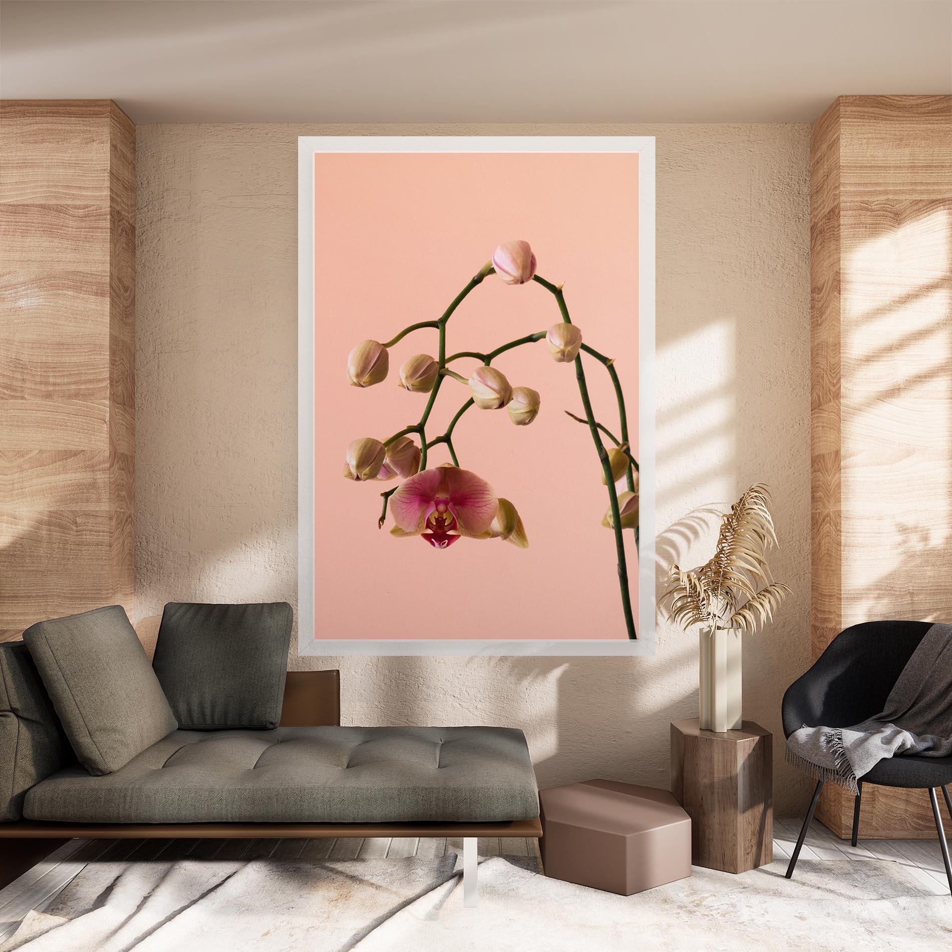 Obraz na Płótnie Orchids On Pink mockup 8