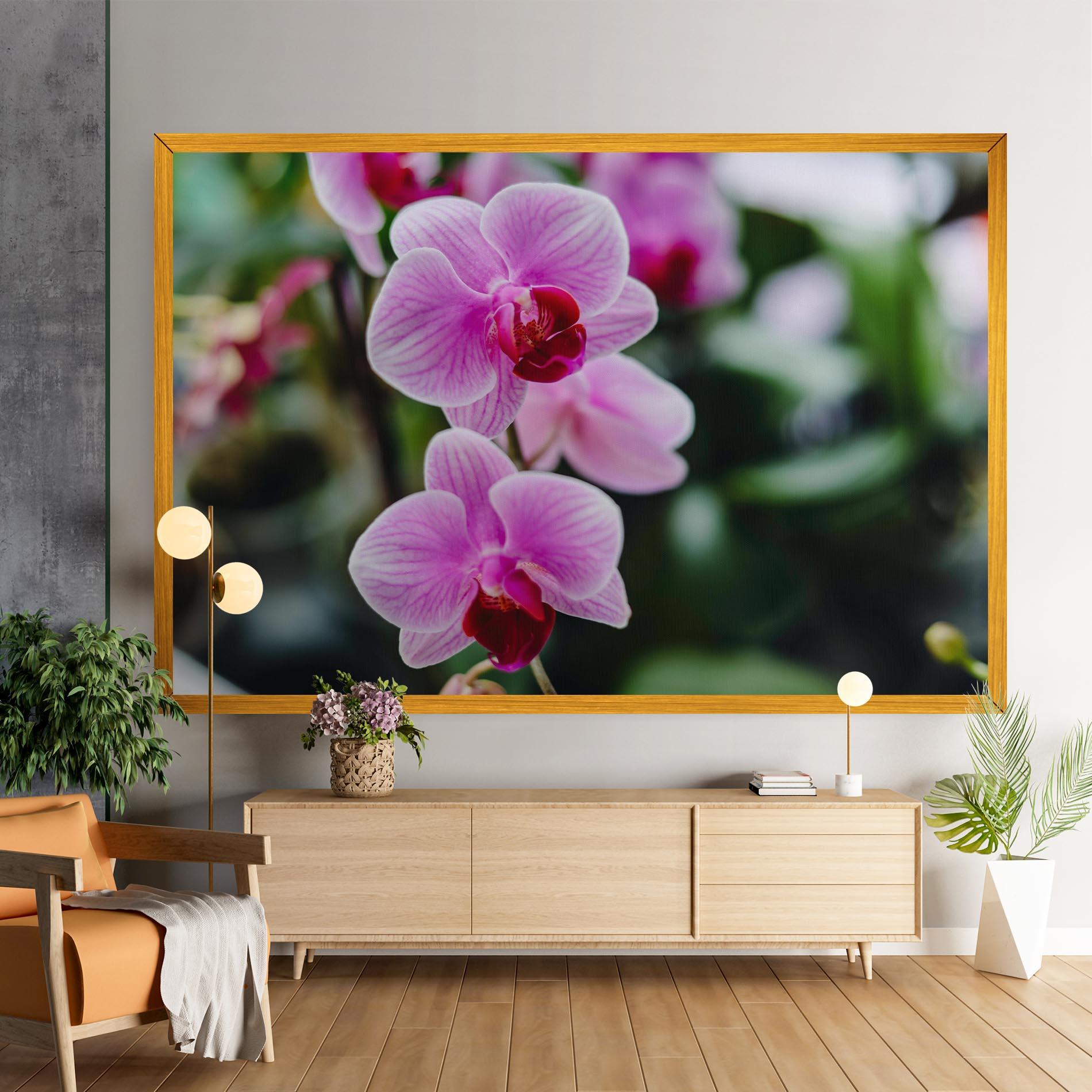 Obraz na Płótnie Garden Purple Orchids mockup 9
