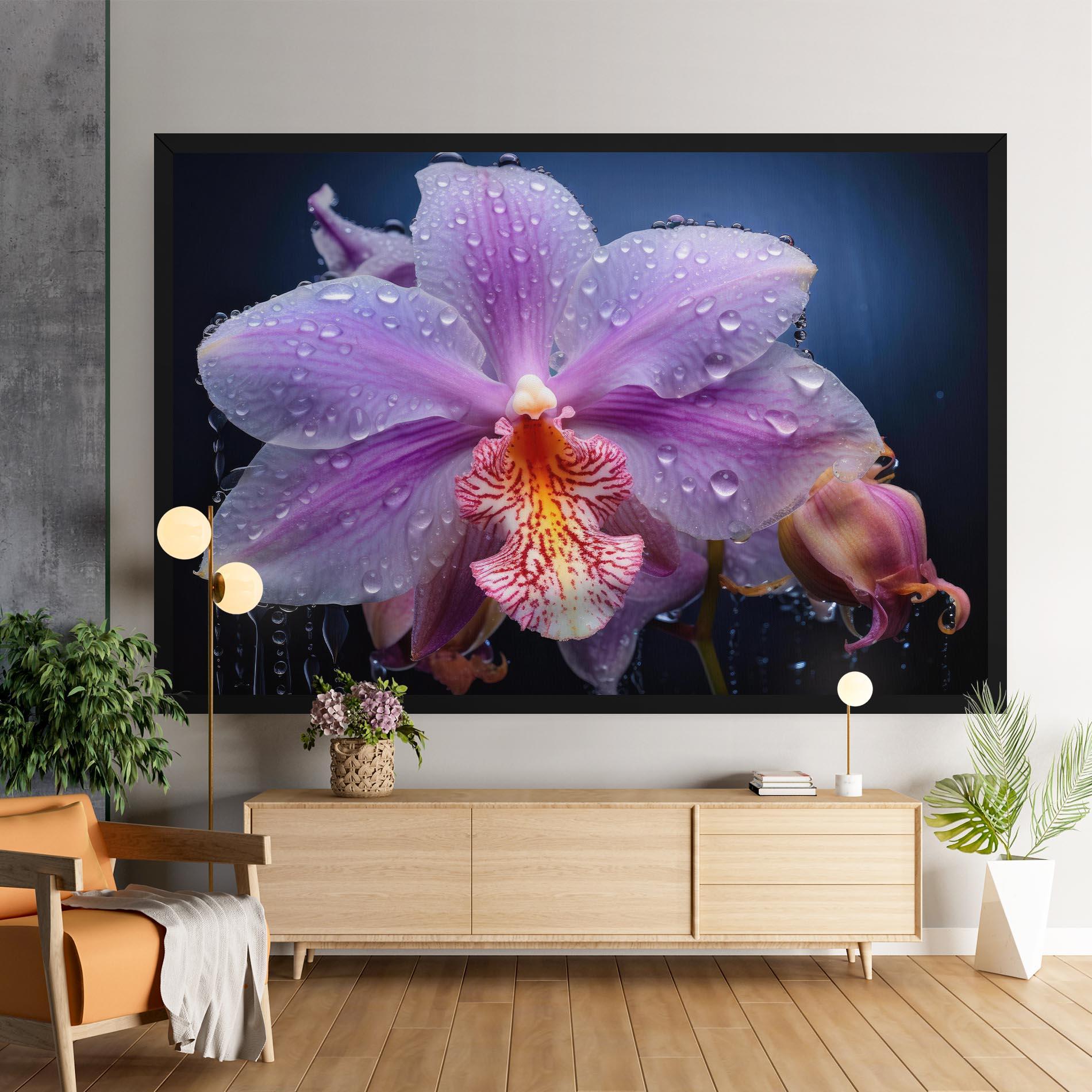 Obraz na Płótnie Orchid In Rain mockup 9