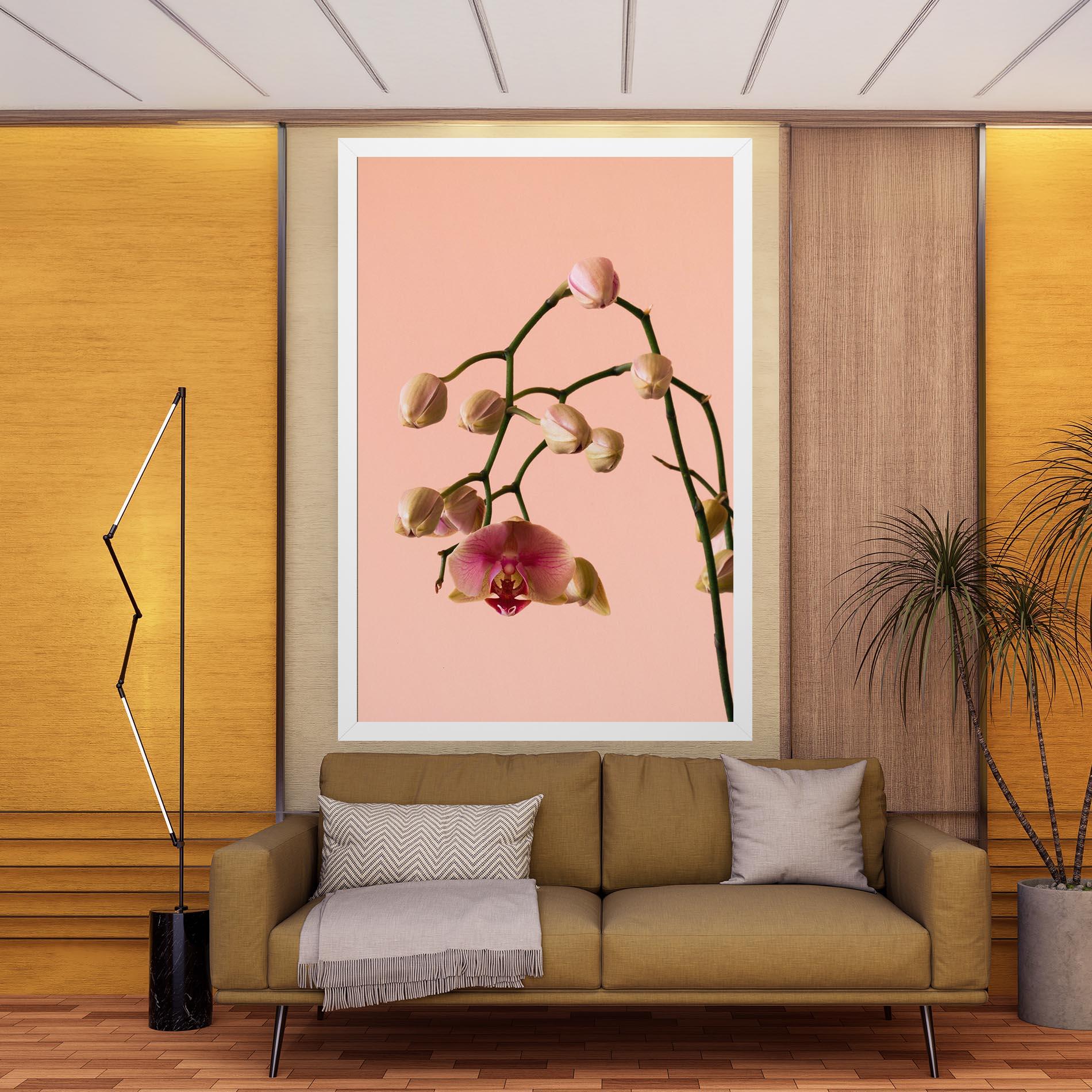 Obraz na Płótnie Orchids On Pink mockup 9
