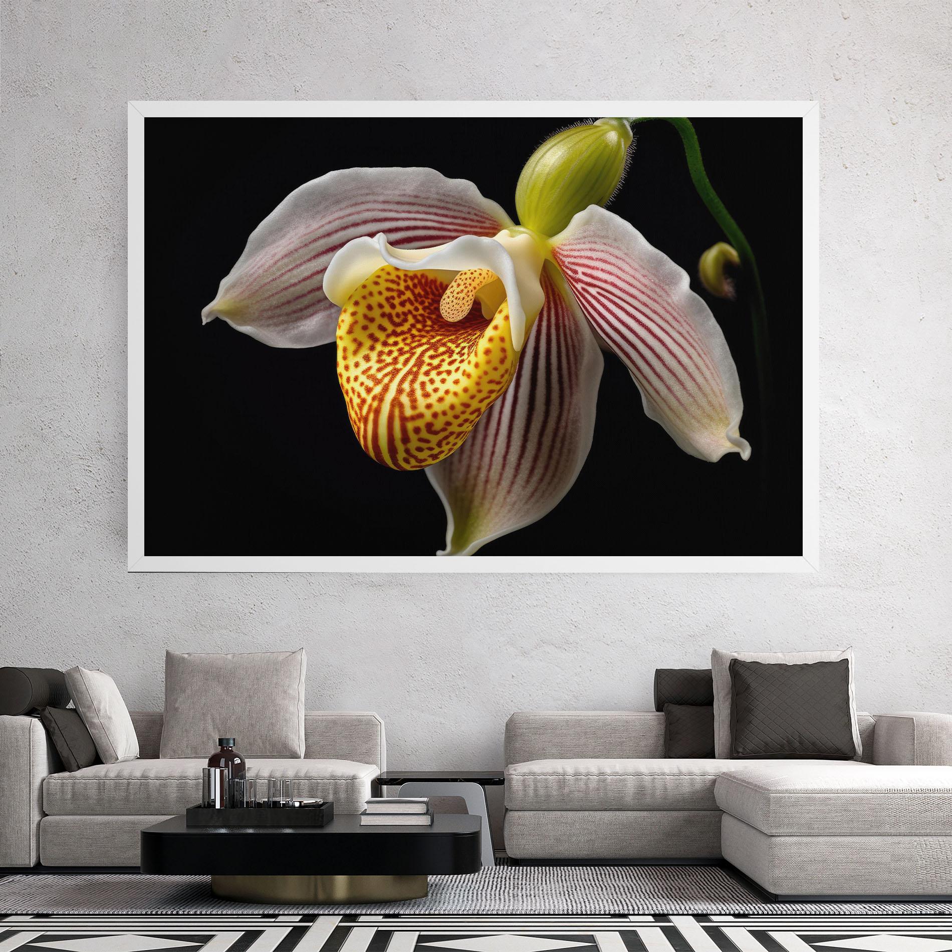Obraz na Płótnie Orchid On Black mockup 2