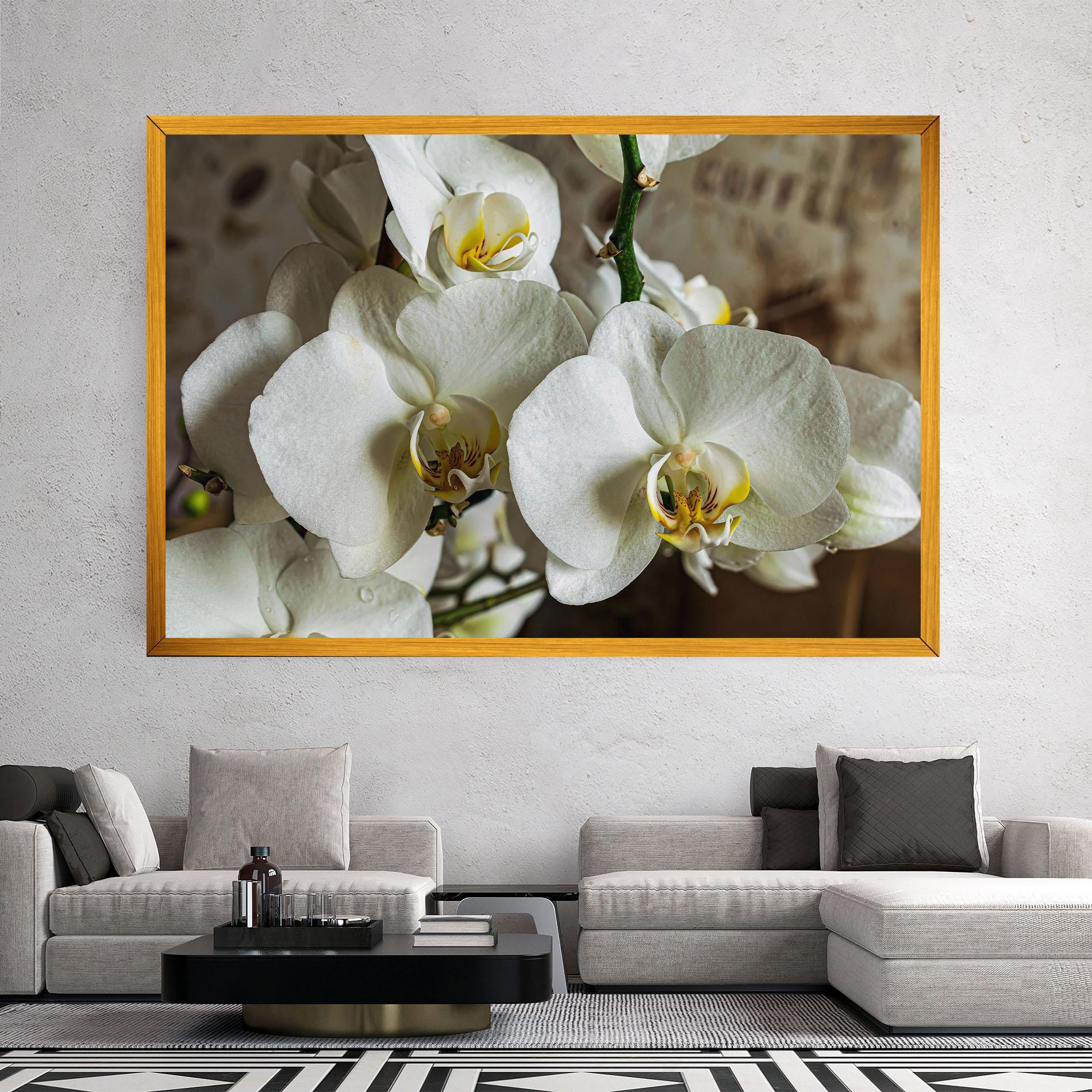 Obraz na Płótnie Beautiful White Orchids mockup 2