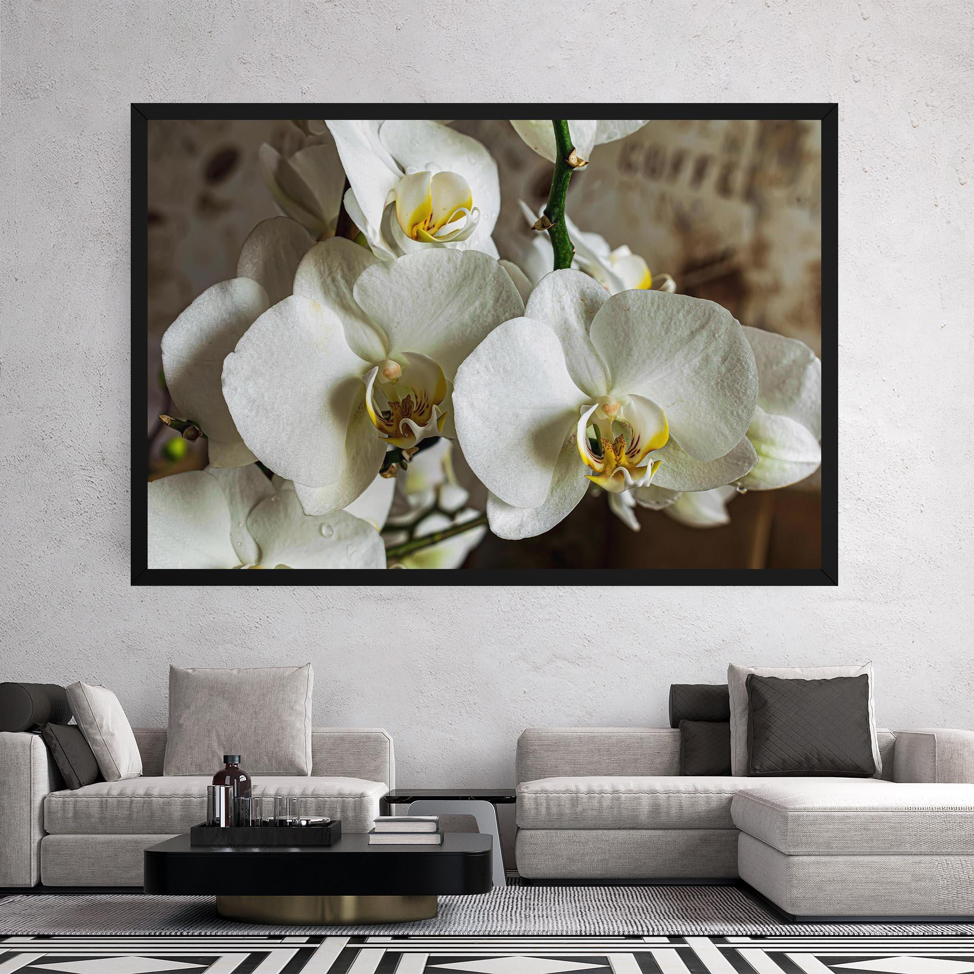 Obraz na Płótnie Beautiful White Orchids mockup 2