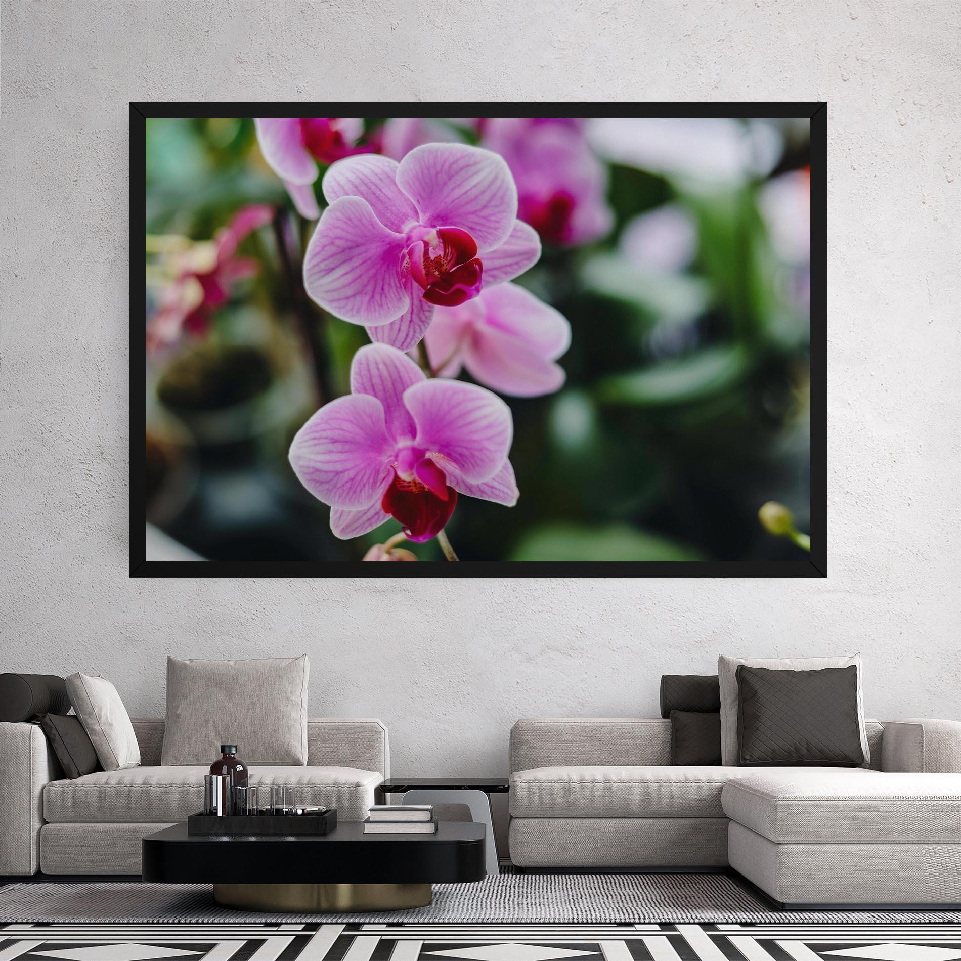 Obraz na Płótnie Garden Purple Orchids mockup 2