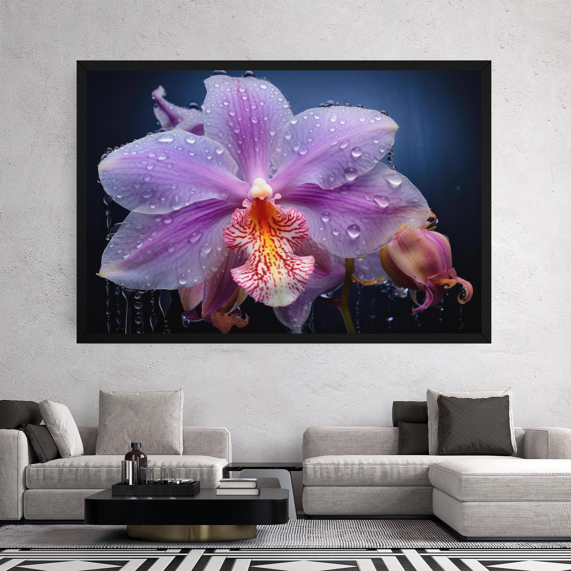 Obraz na Płótnie Orchid In Rain mockup 2