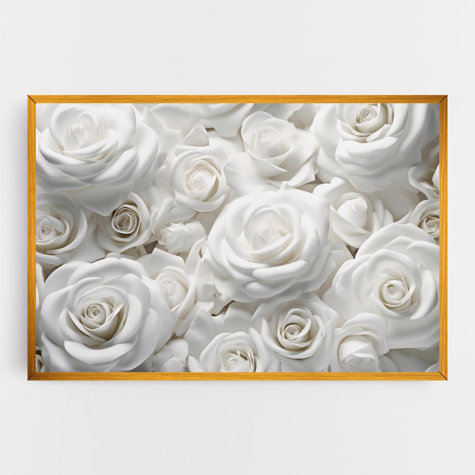Obraz na Płótnie 3d White Roses mockup 0