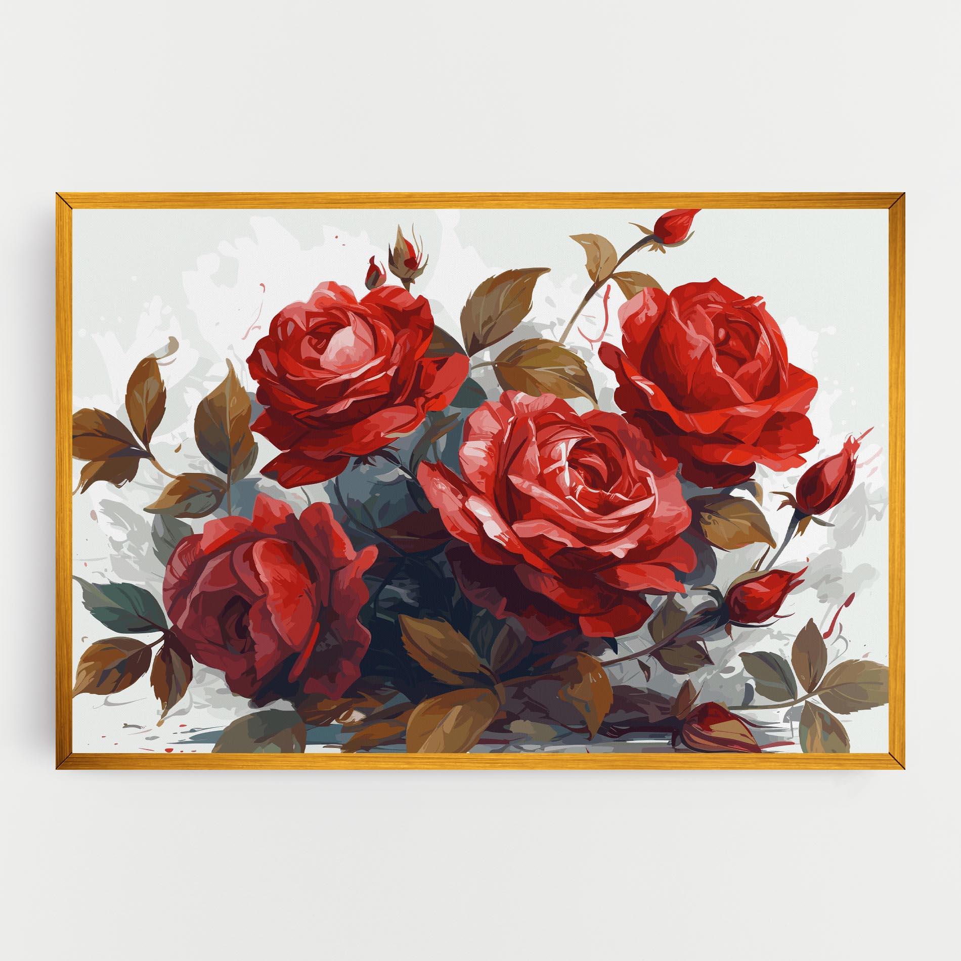 Obraz na Płótnie Beautiful Red Roses mockup 0