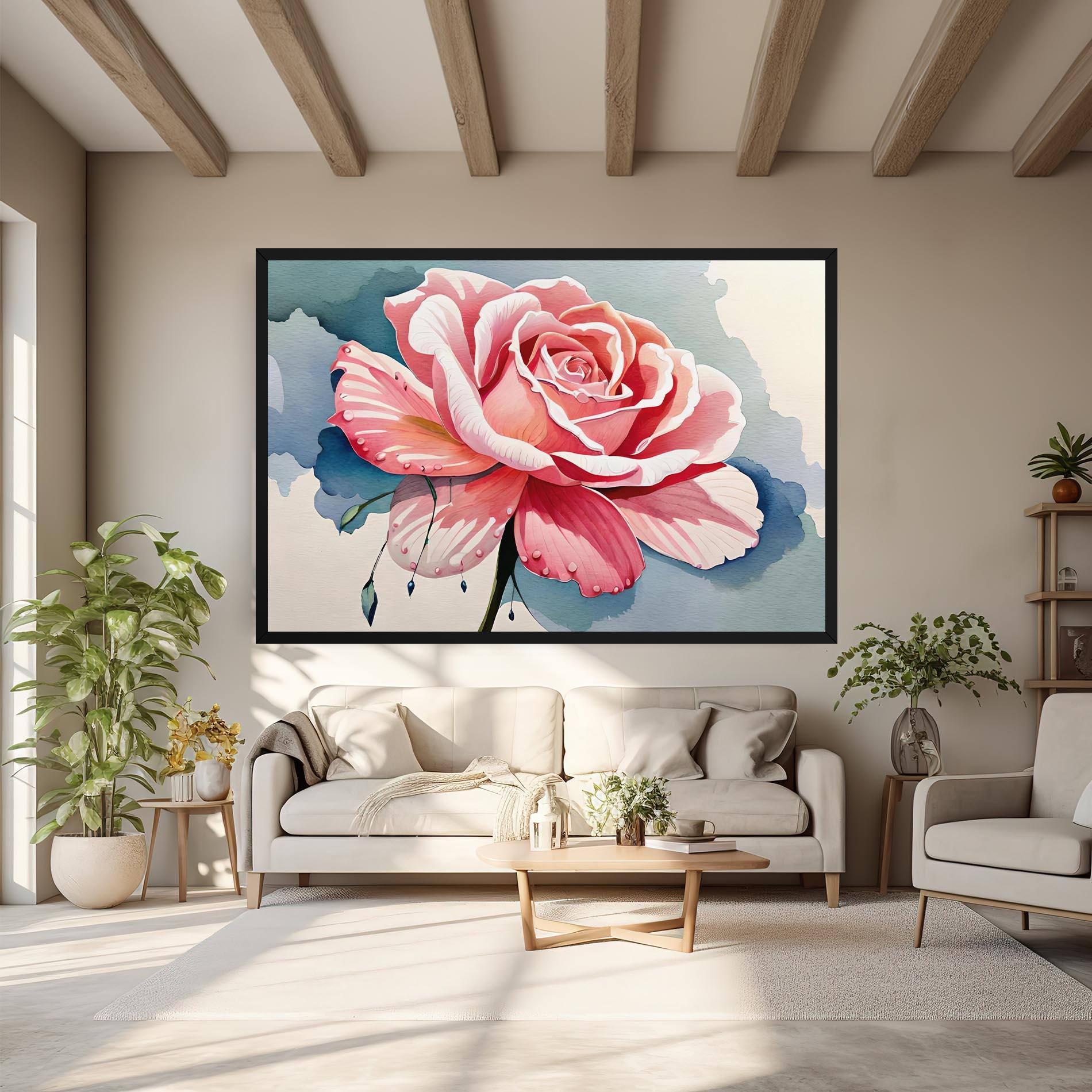 Obraz na Płótnie Bih Pink Rose mockup 6