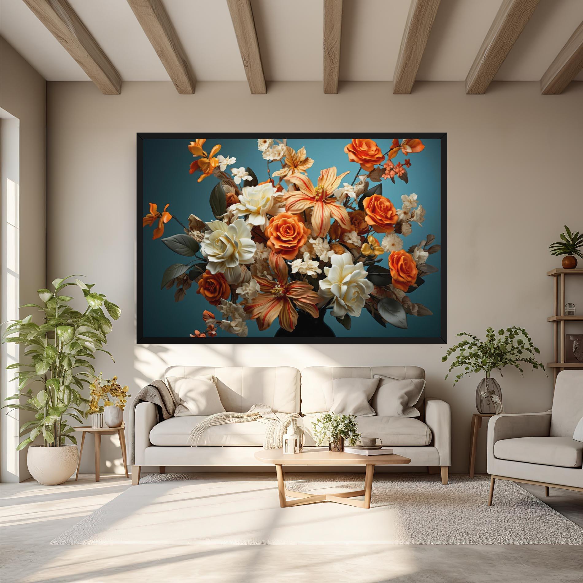 Obraz na Płótnie Orange Cream Rose mockup 6