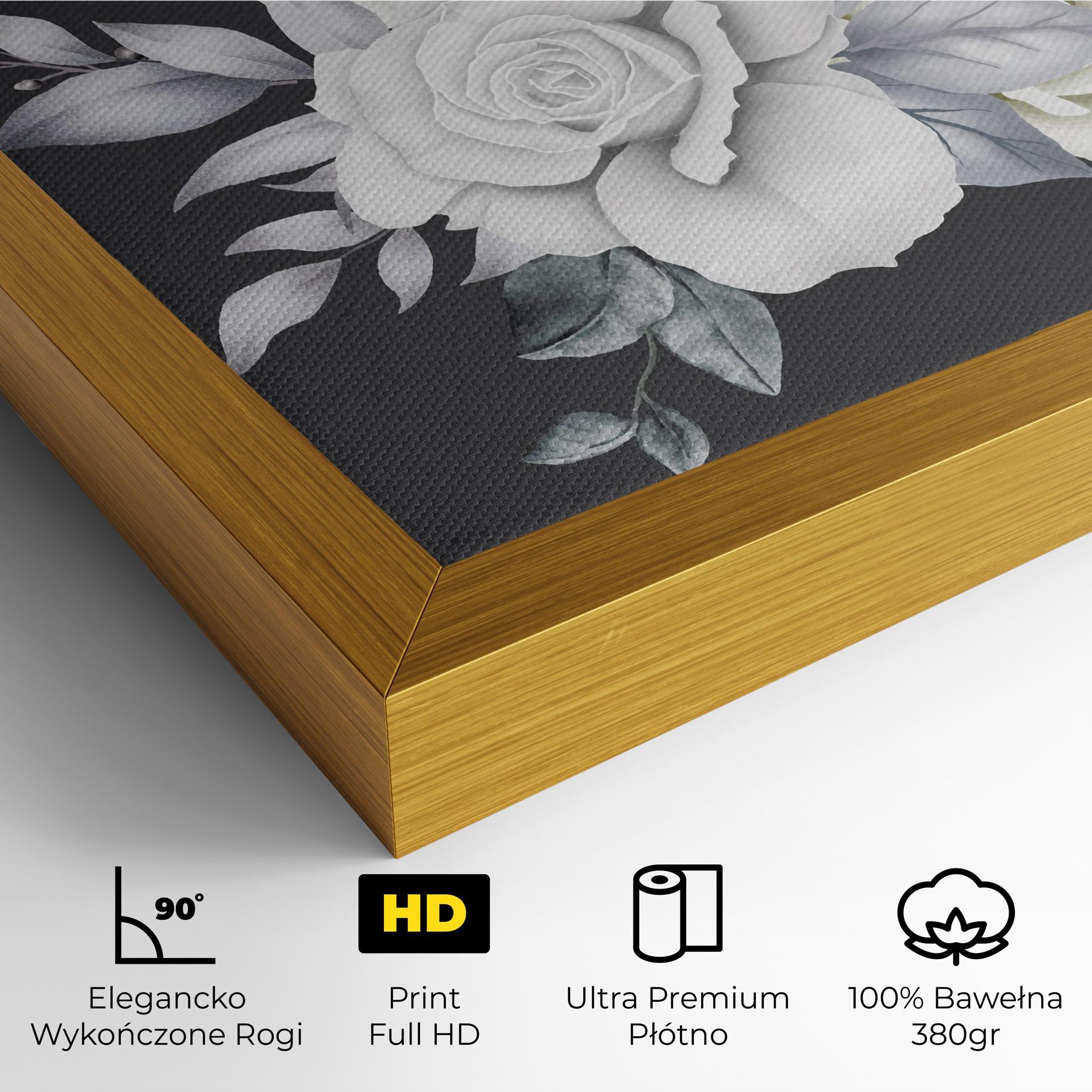 Obraz na Płótnie White Grey Rose mockup 4