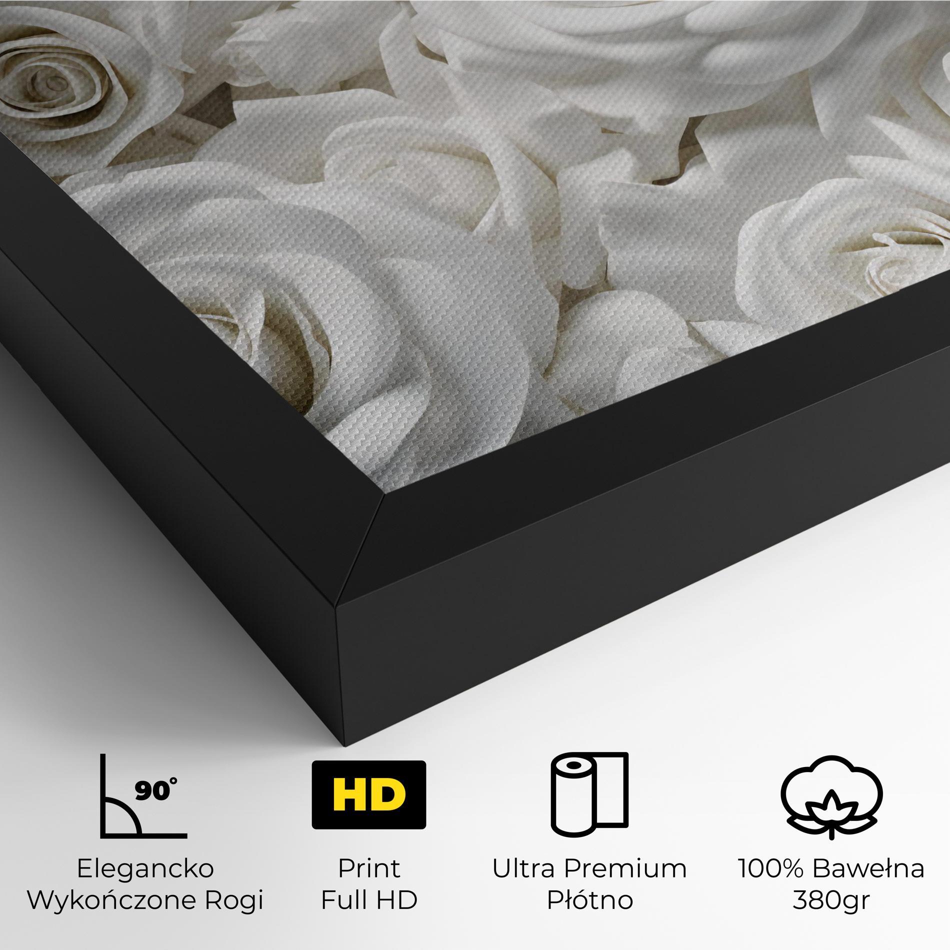 Obraz na Płótnie 3d White Roses mockup 4